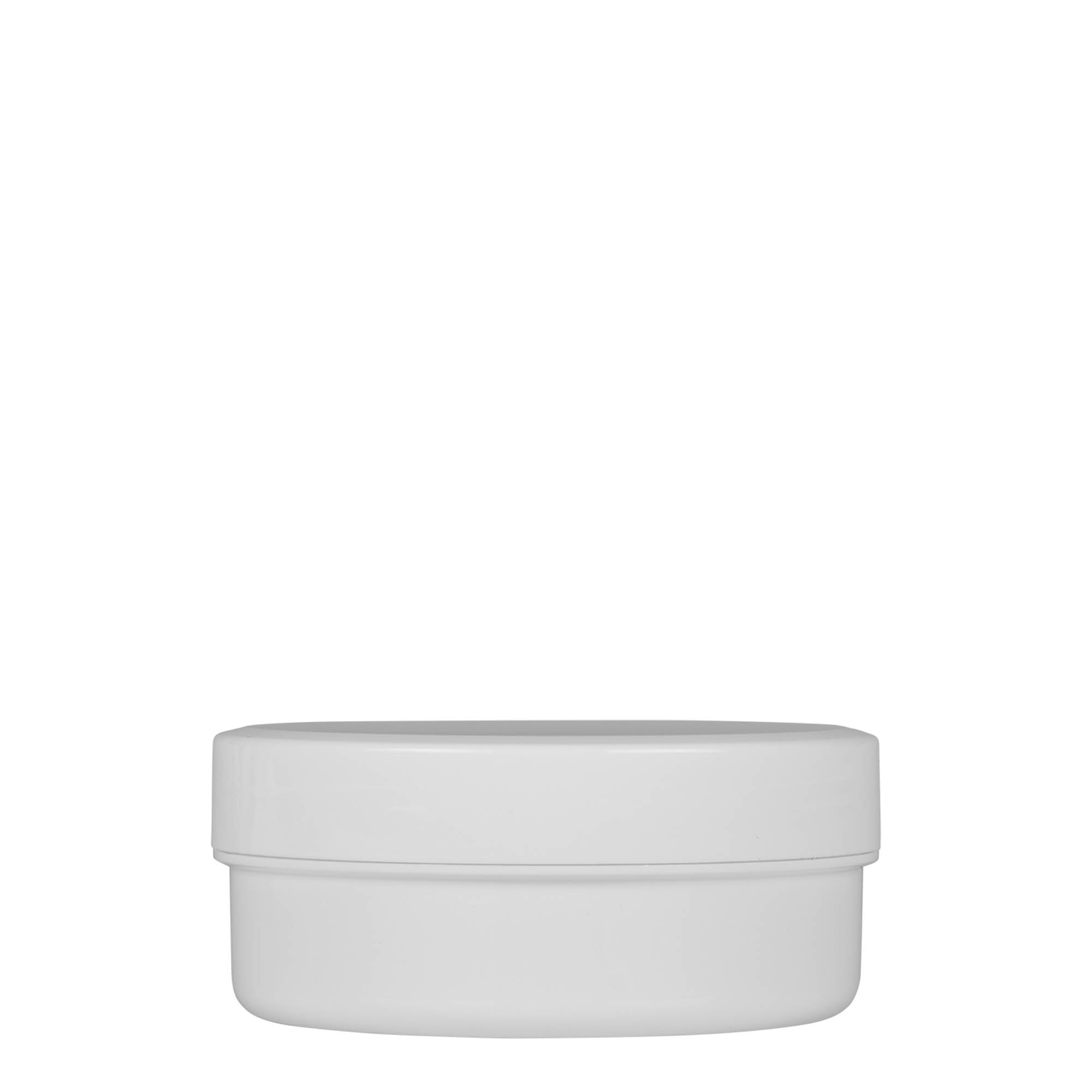 Boîte en plastique 125 ml 'White Line', PP, blanche, bouchage: Bougage à vis Boîte en plastique 125 ml 'White Line', PP, blanche, bouchage: Bougage à vis