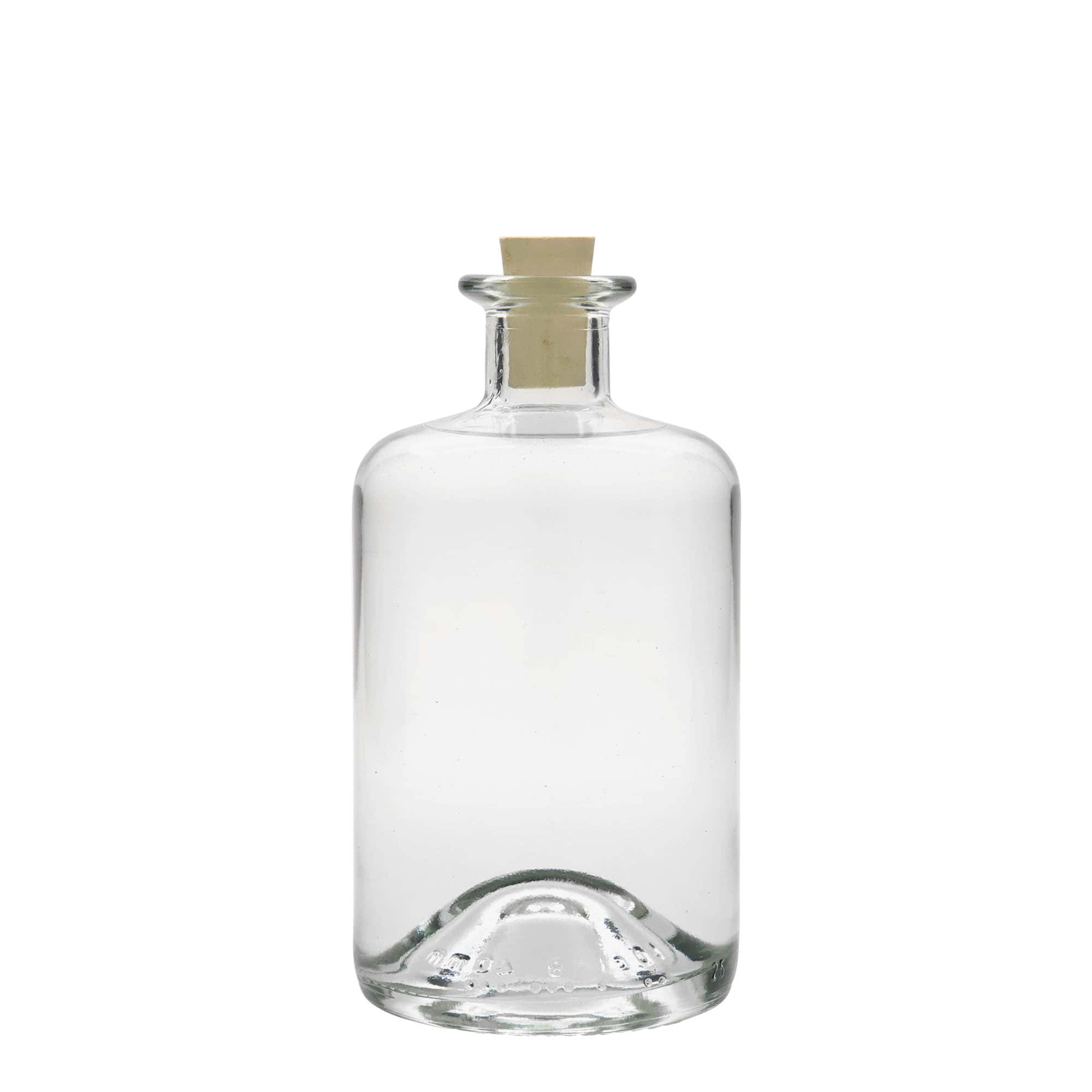 Bouteille en verre apothicaire 500 ml, bouchage: bouchon