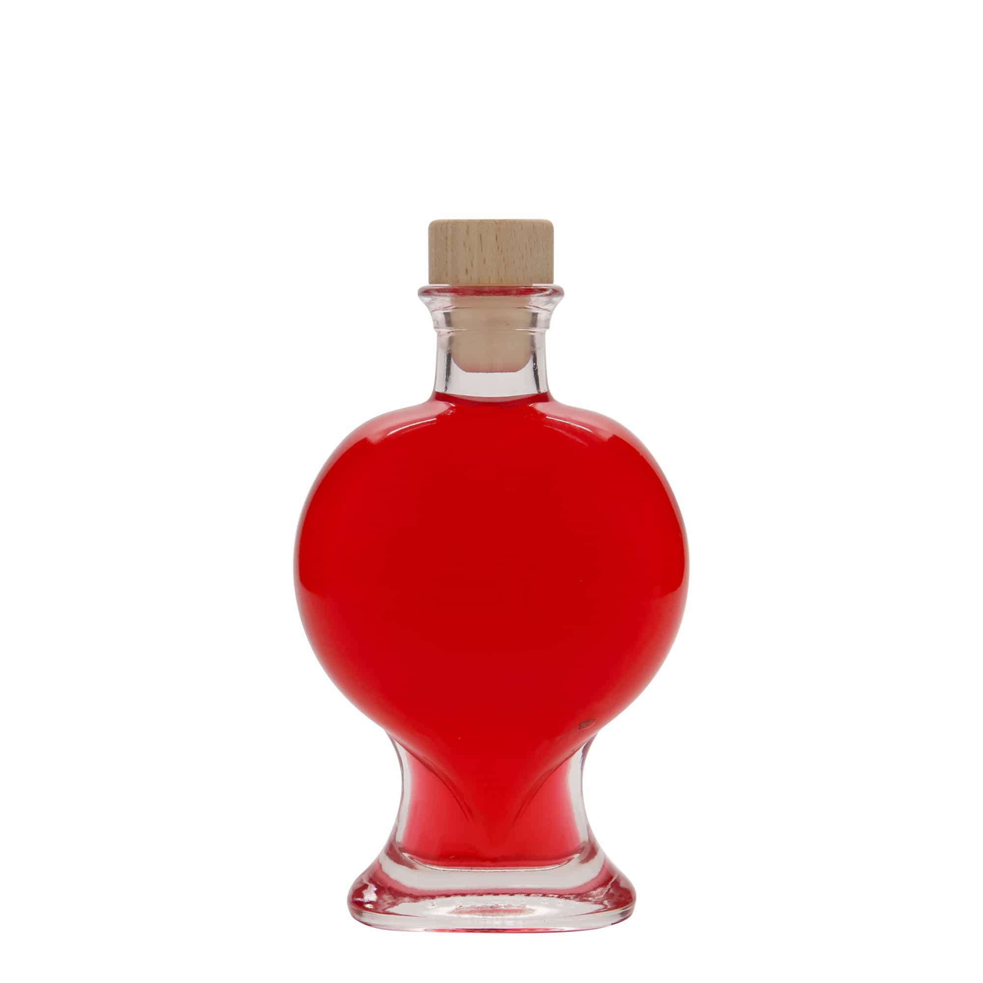 Bouteille en verre 200 ml 'Cœur', bouchage: bouchon