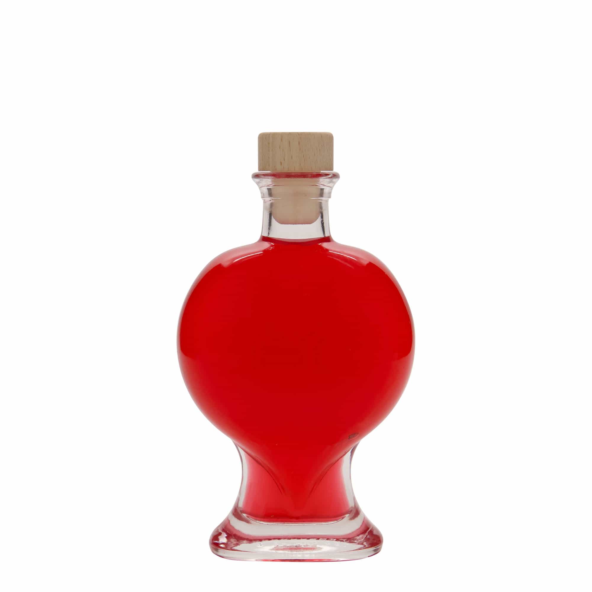 Bouteille en verre 200 ml 'Cœur', bouchage: bouchon
