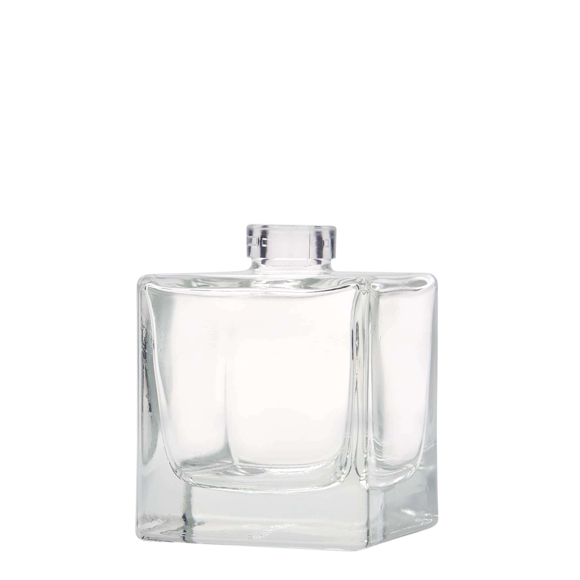 Glazen fles 'Cube', 200 ml, vierkant, monding: kurk