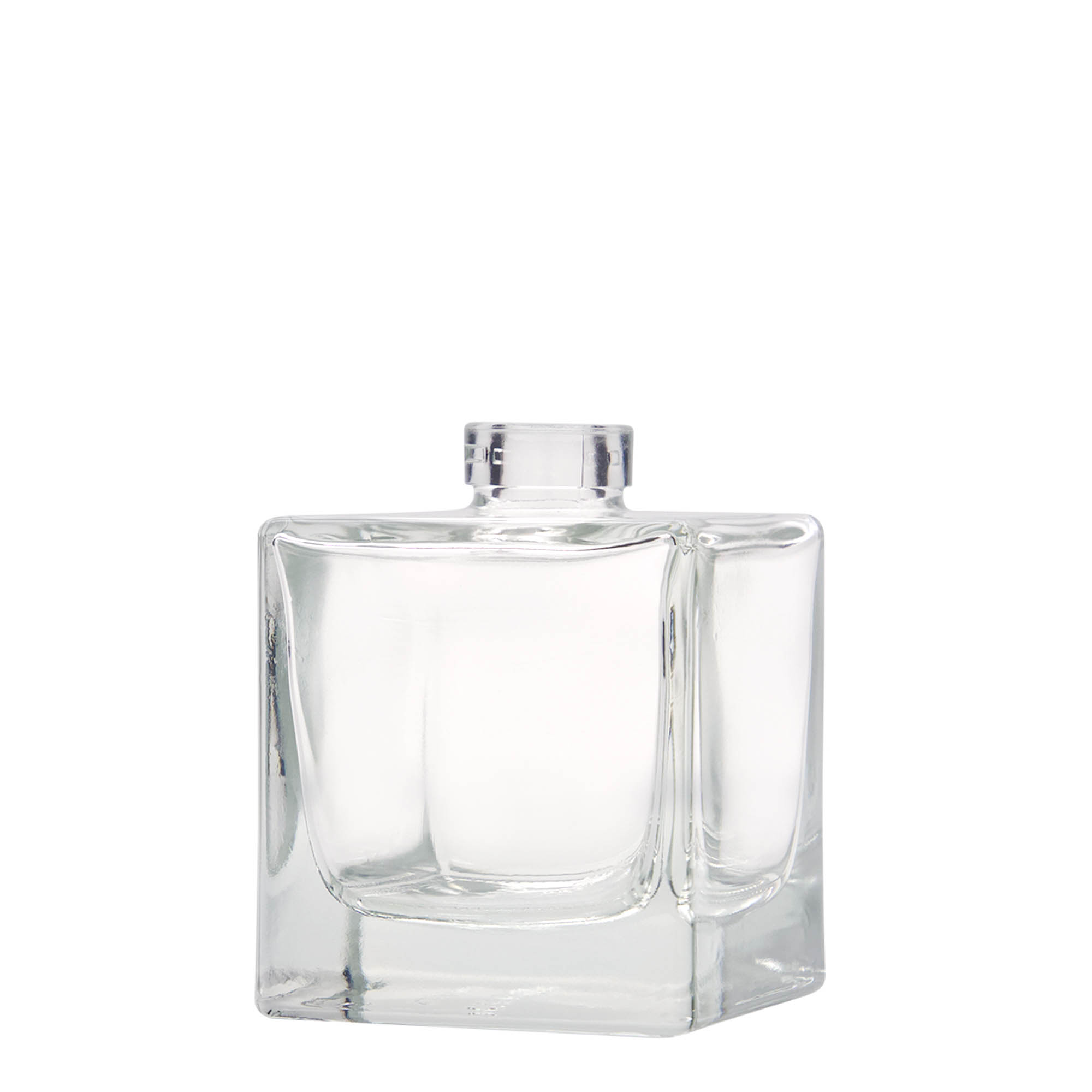 Glazen fles 'Cube', 200 ml, vierkant, monding: kurk Glazen fles 'Cube', 200 ml, vierkant, monding: kurk