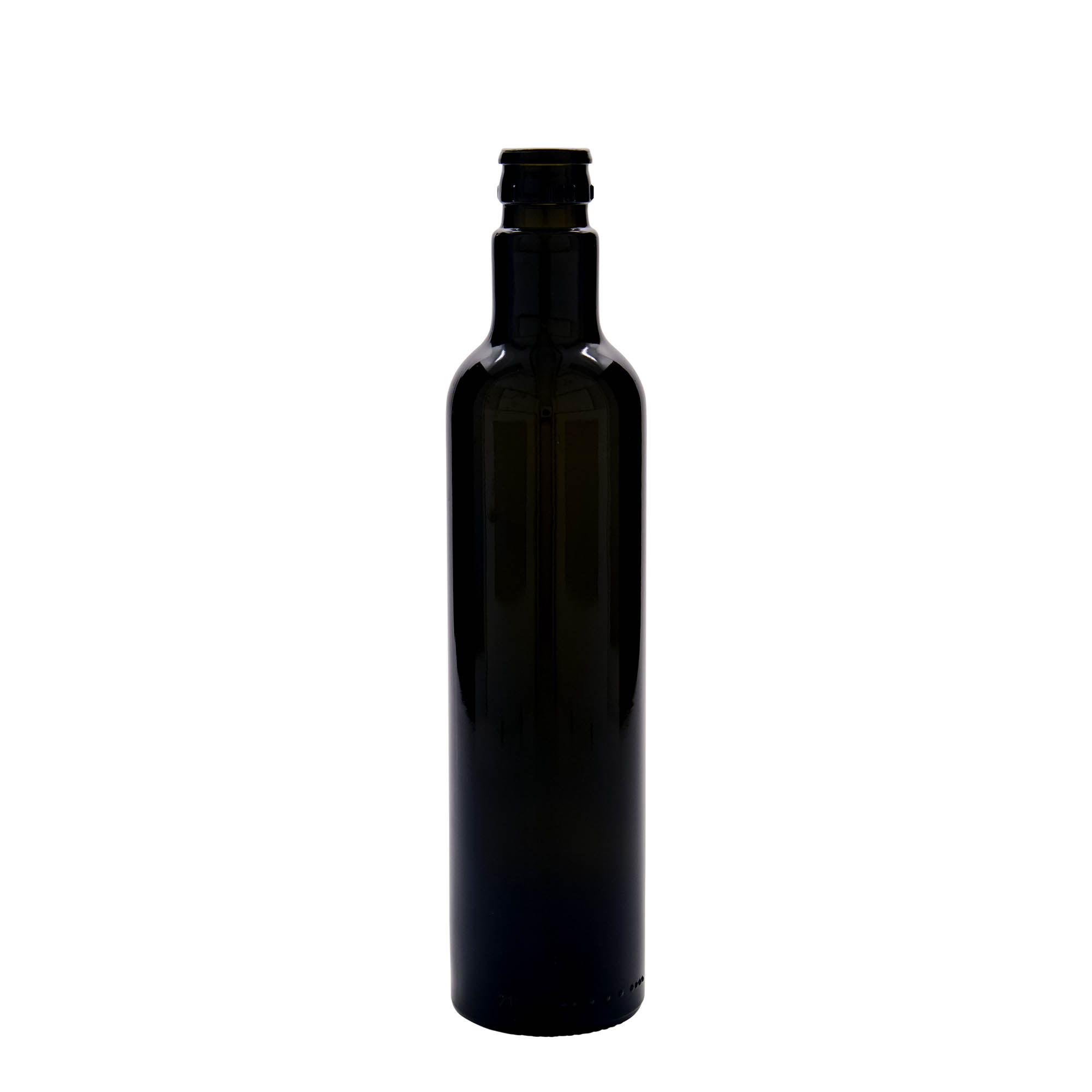 Bouteille de vinaigre / d’huile 500 ml 'Willy New', verre, vert antique, bouchage: DOP