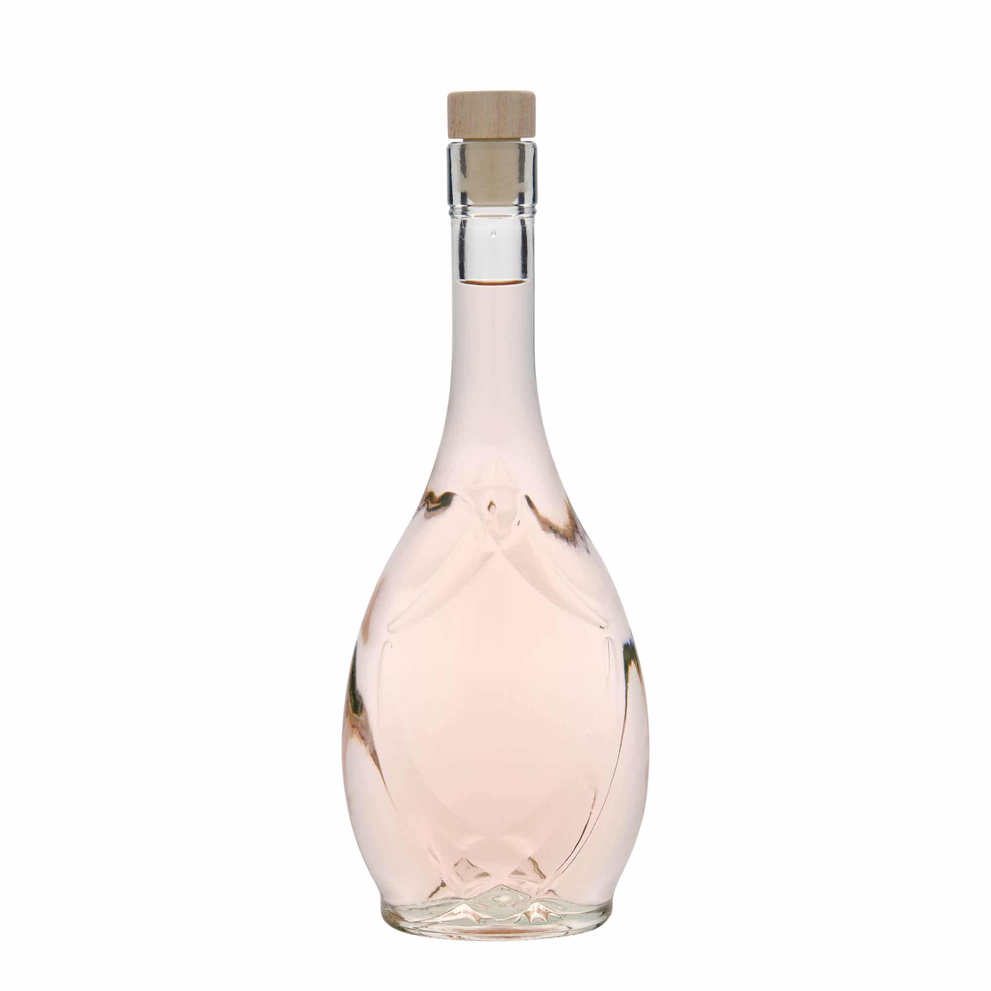 Glazen fles 'Saragossa', 500 ml, ovaal, monding: kurk