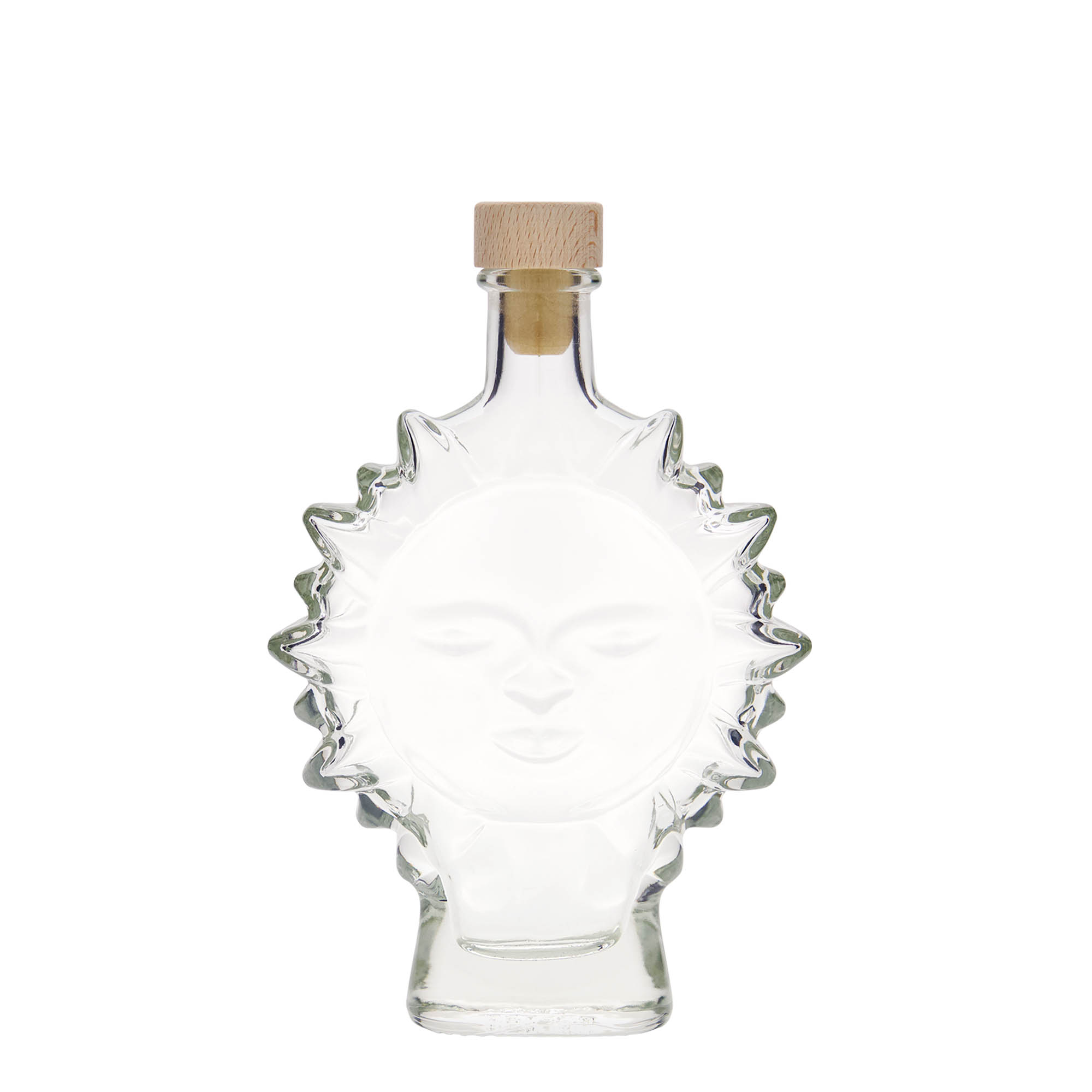 Glazen fles 'Zon', 200 ml, monding: kurk Glazen fles 'Zon', 200 ml, monding: kurk