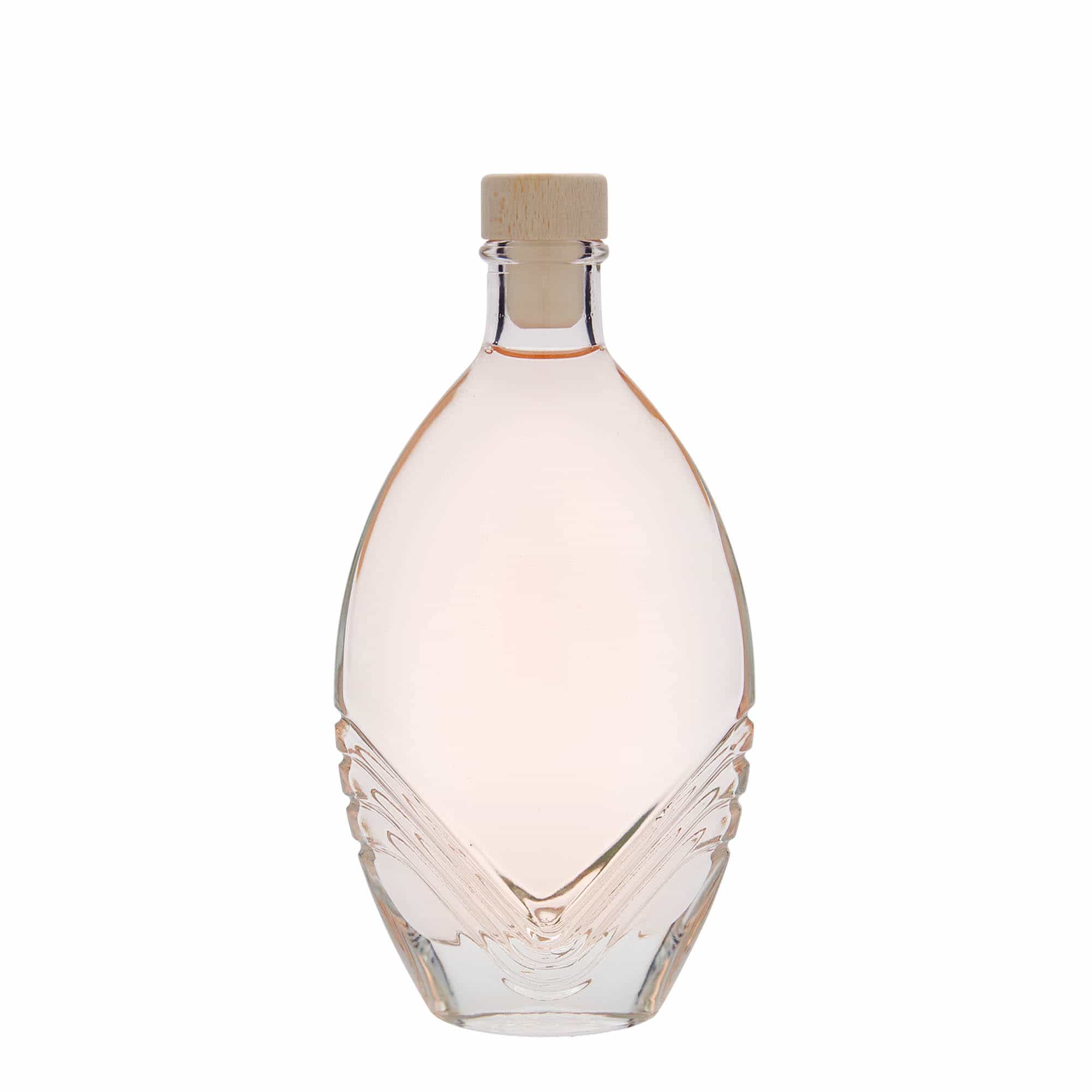 Glazen fles 'Florence', 200 ml, ovaal, monding: kurk