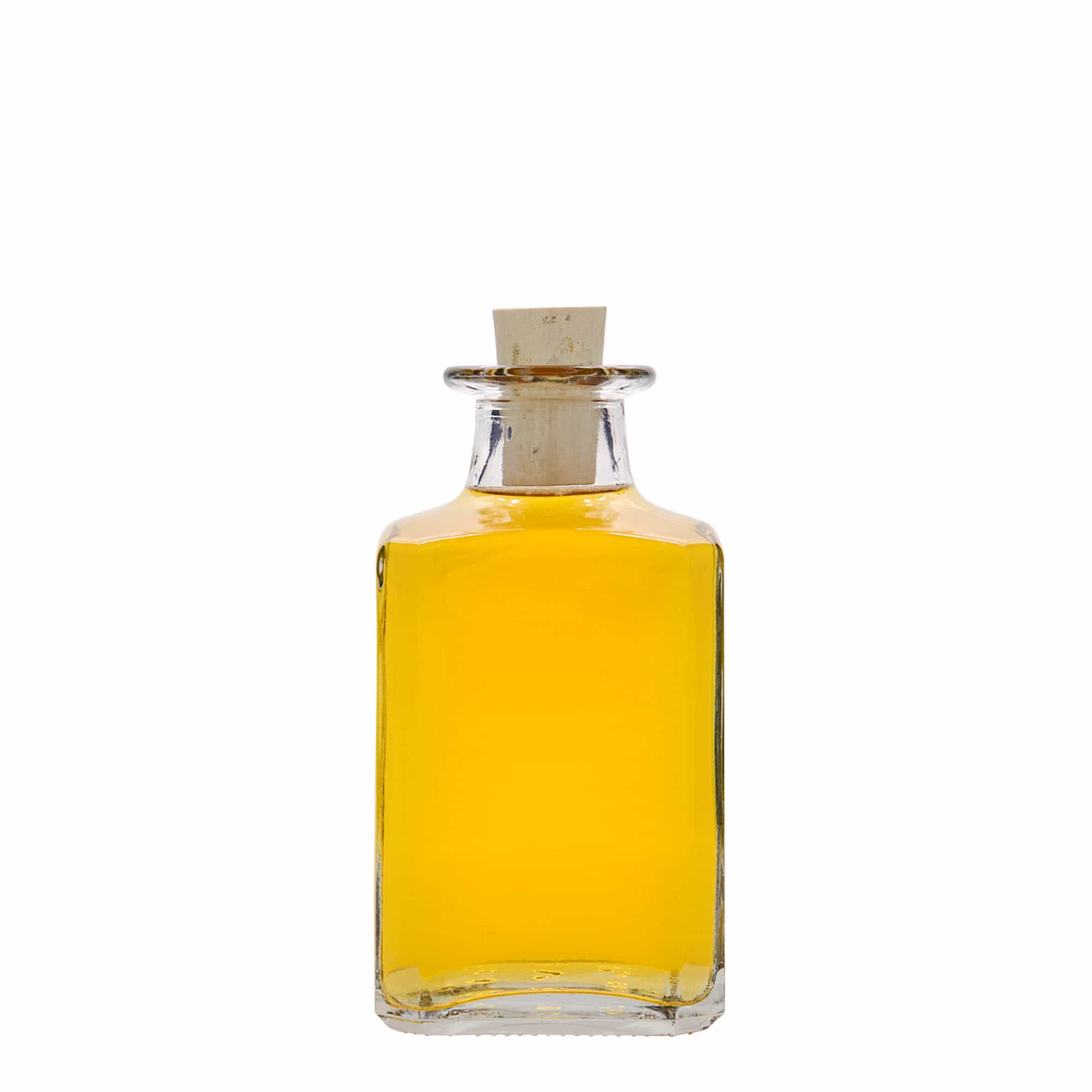 Glazen fles 'Torben', 250 ml, vierkant, monding: kurk