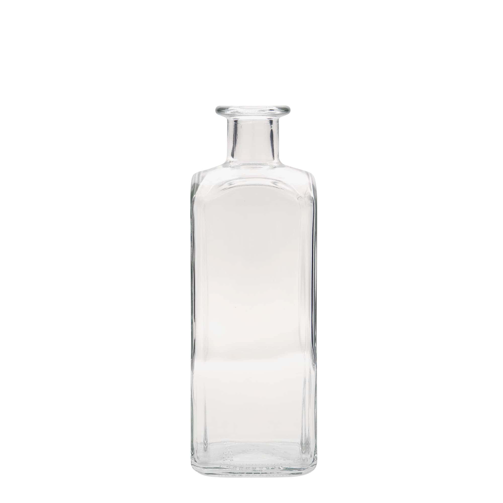 Bouteille en verre apothicaire 'Carré', carrée 500 ml, bouchage: bouchon
