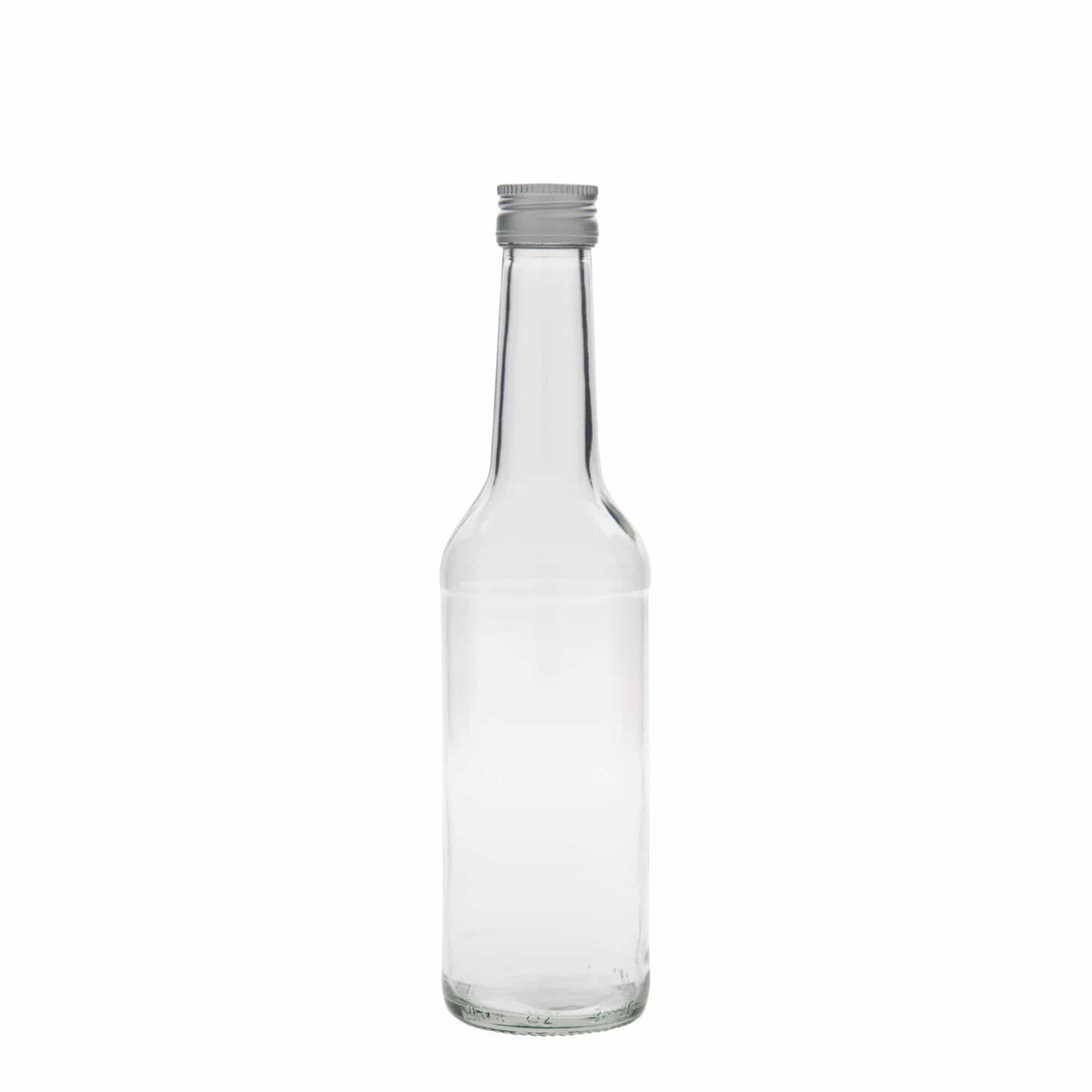 Glazen fles met rechte hals, 350 ml, monding: PP 28