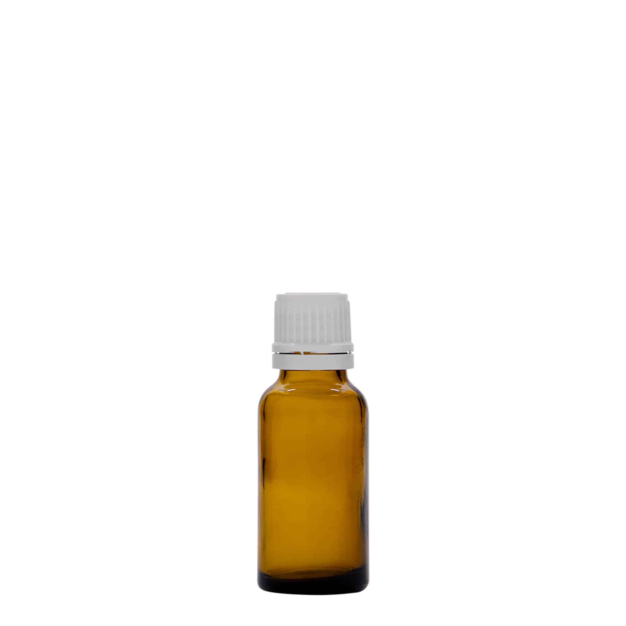 Medicijnfles, 20 ml, glas, bruin, monding: DIN 18