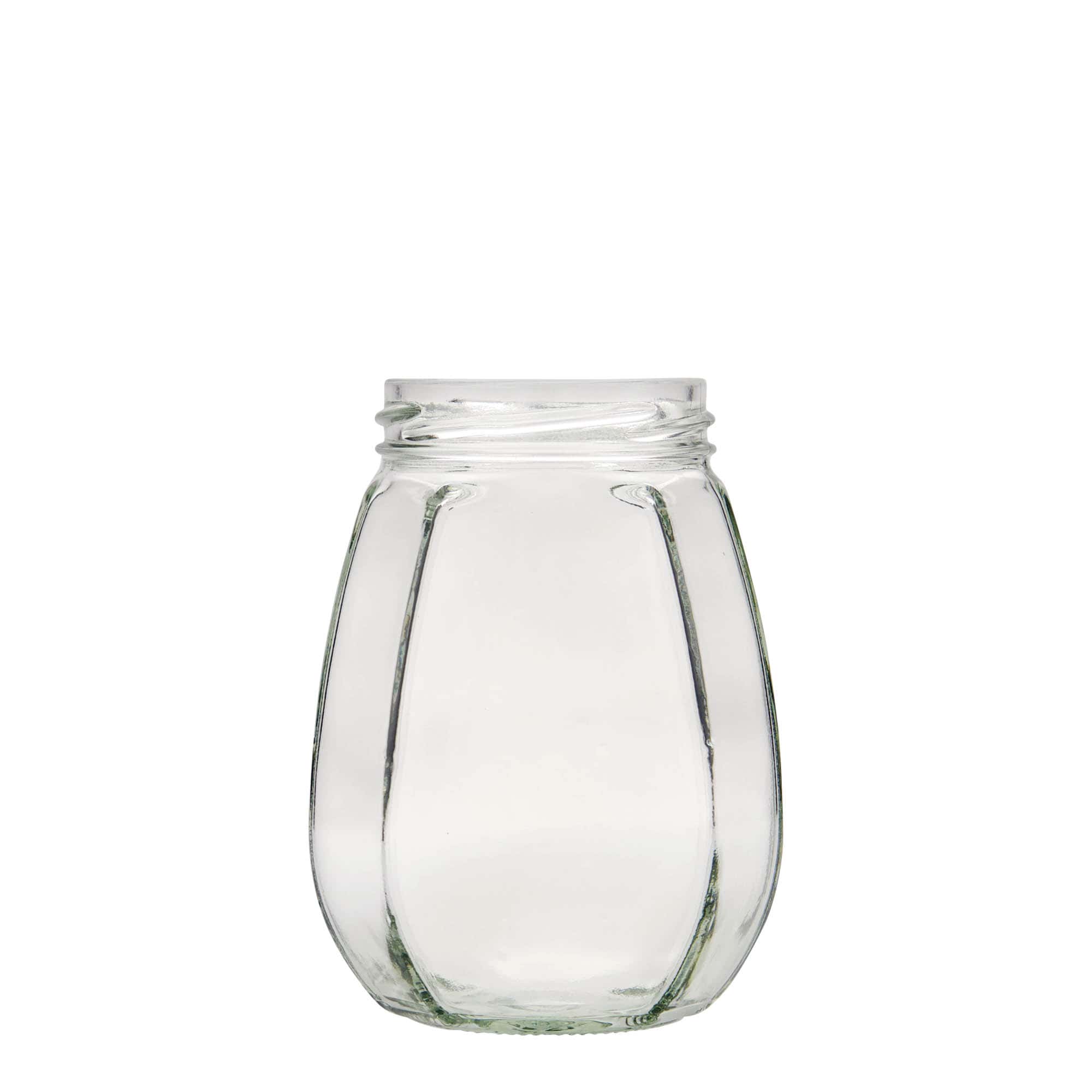 Bocal décoratif 385 ml , hexagonal, bouchage: Twist-Off (TO 63) Bocal décoratif 385 ml , hexagonal, bouchage: Twist-Off (TO 63)