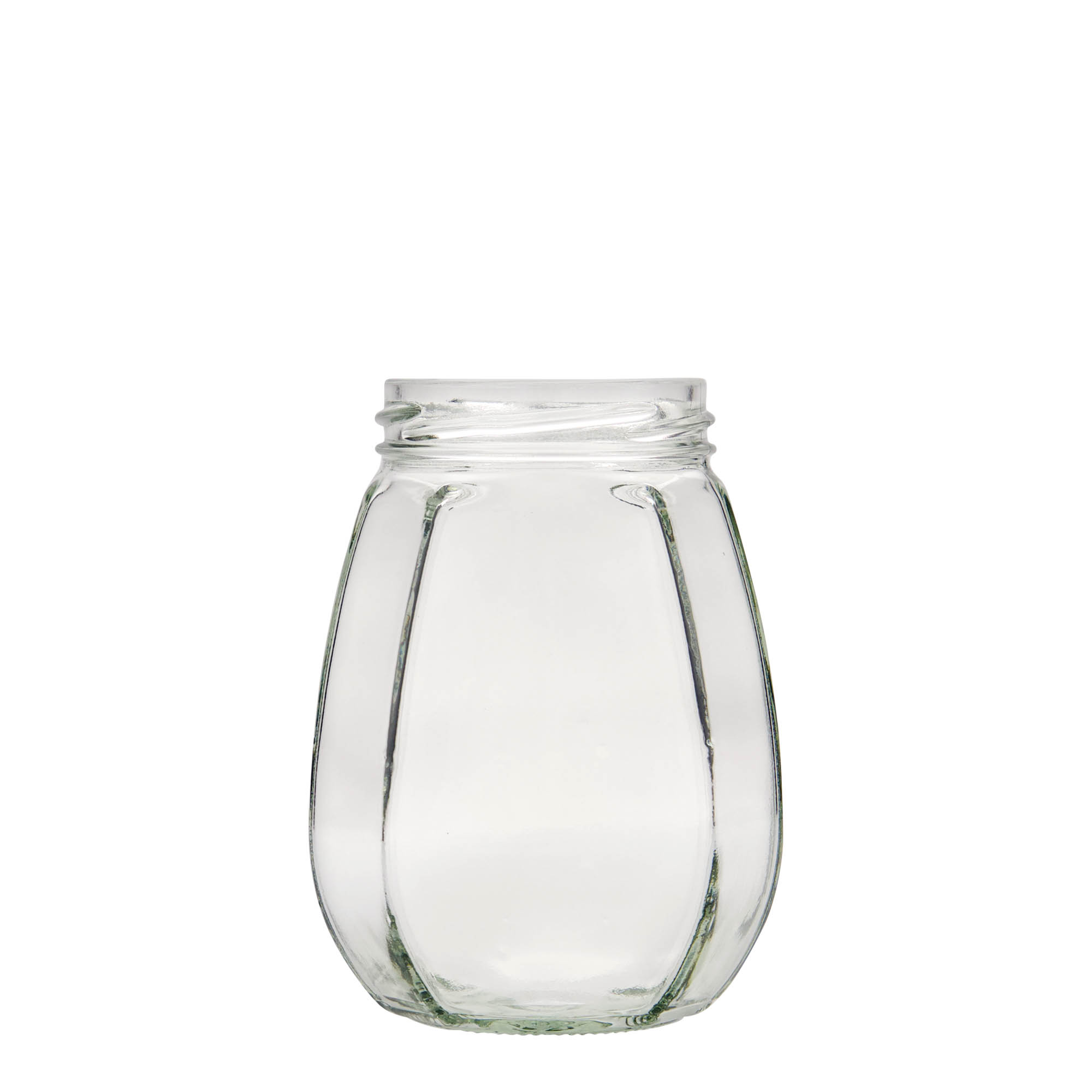 Bocal décoratif 385 ml , hexagonal, bouchage: Twist-Off (TO 63) Bocal décoratif 385 ml , hexagonal, bouchage: Twist-Off (TO 63)
