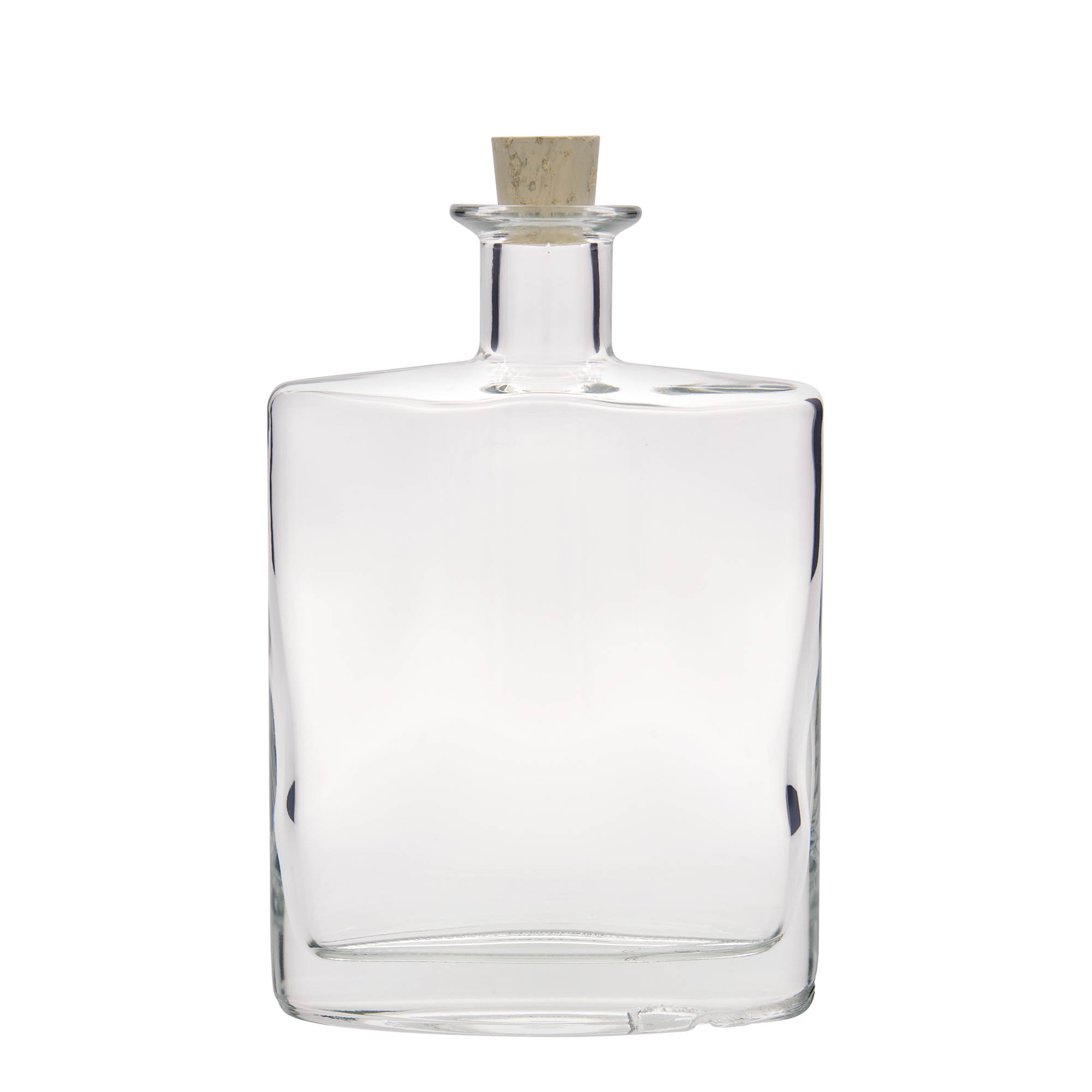 Glazen fles 'Zorbas', 700 ml, ovaal, monding: kurk Glazen fles 'Zorbas', 700 ml, ovaal, monding: kurk