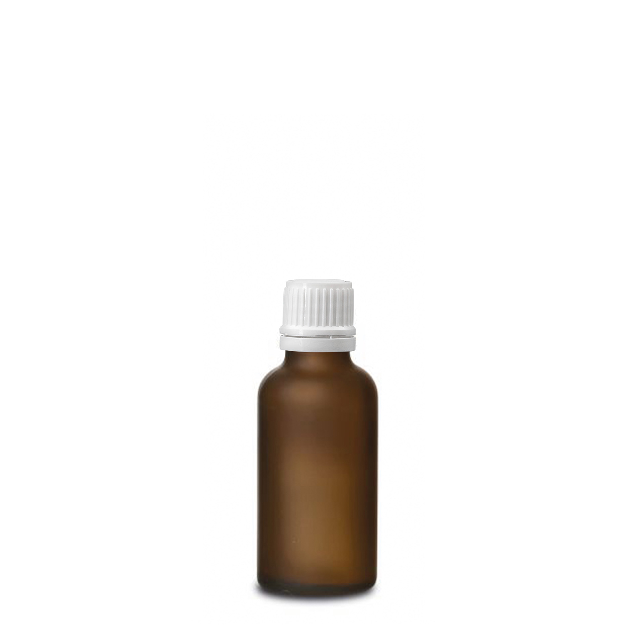 30ml medicijnfles, glas, bruin mat, opening: DIN 18