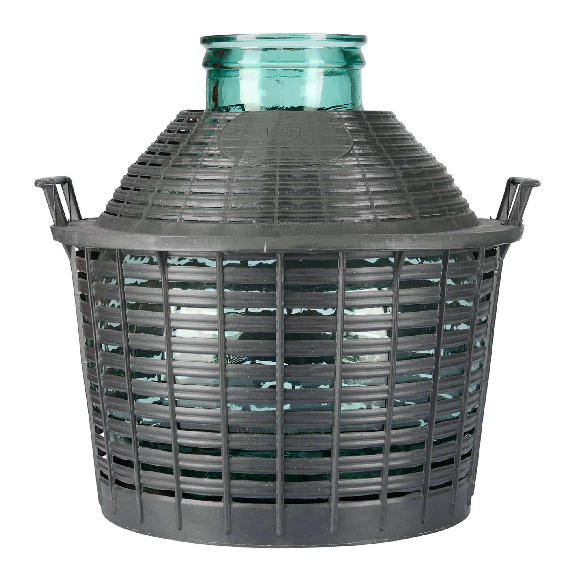 Ballonfles brede hals, 20 l, glas, monding: stulpdeksel