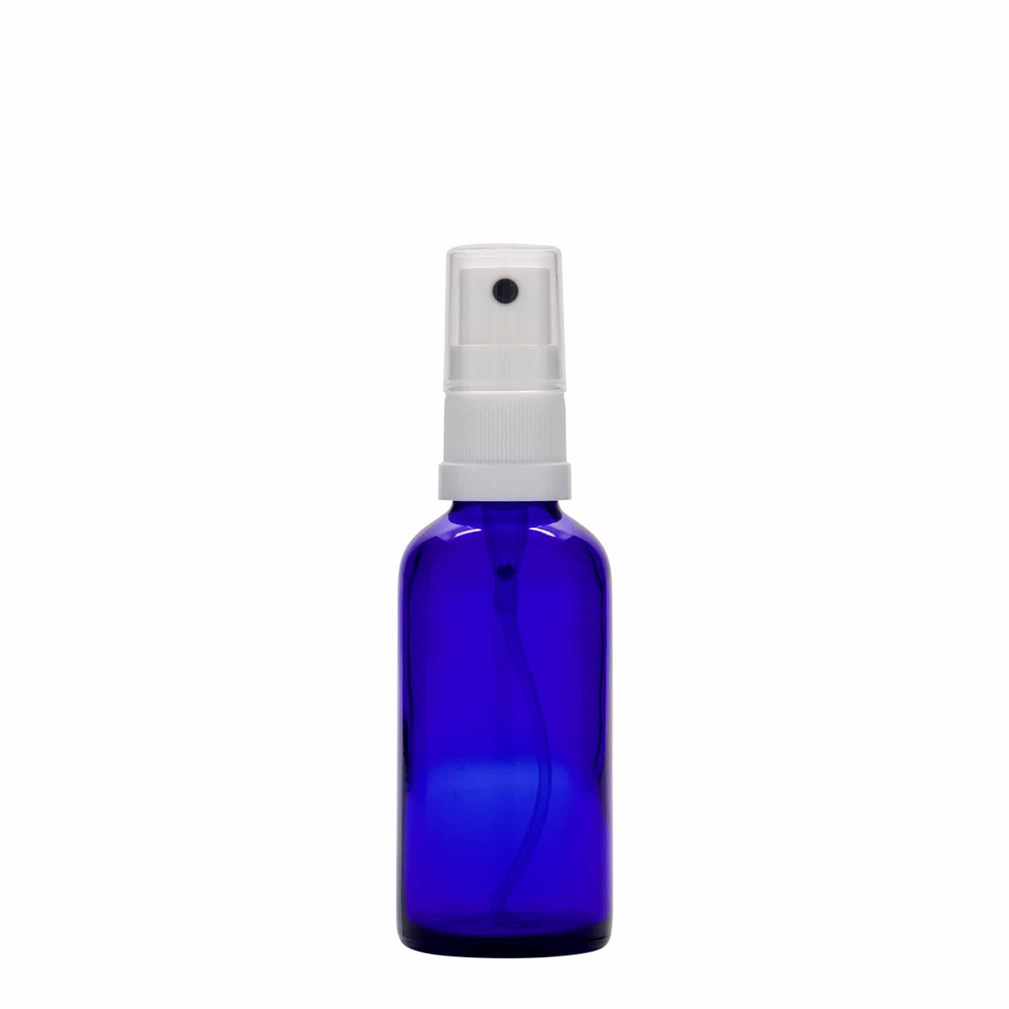 Flacon vaporisateur médical 50 ml, verre, bleu roi, bouchage: DIN 18