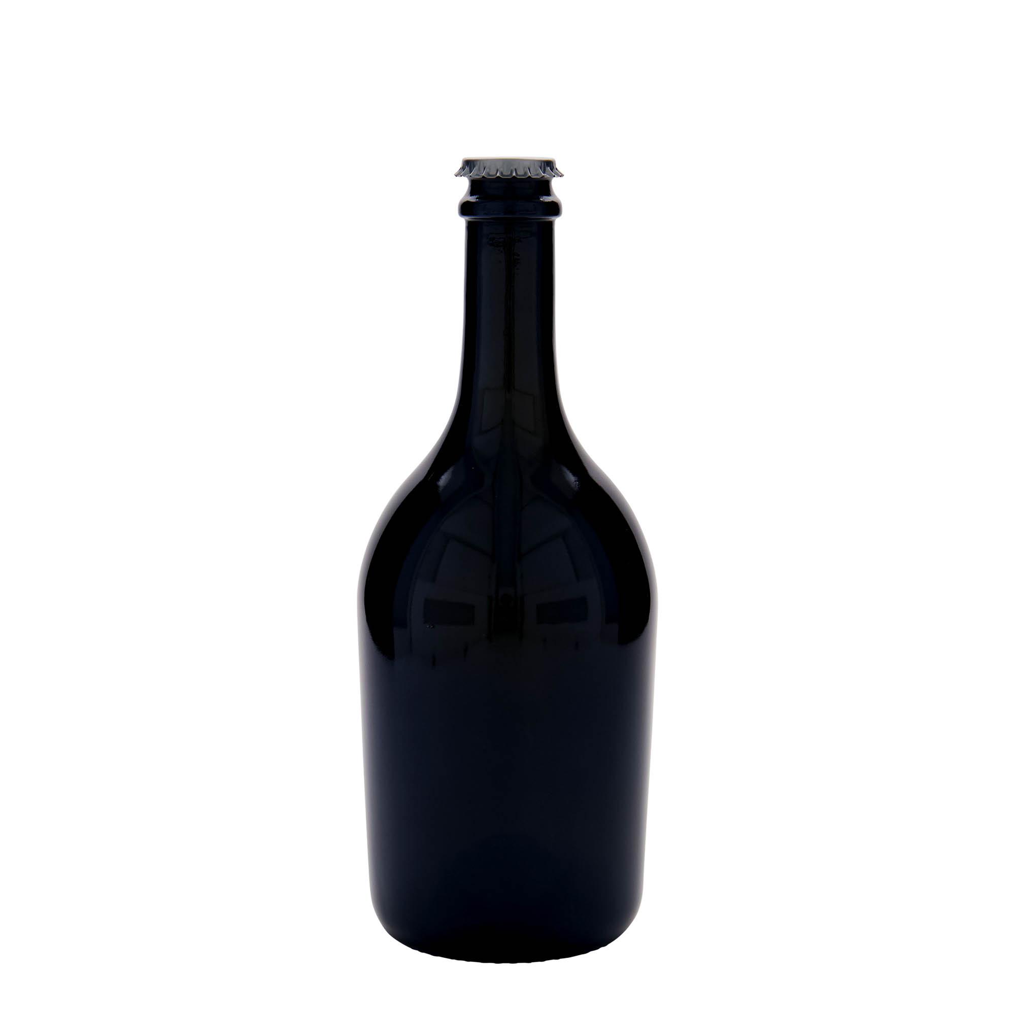 Bier-/champagnefles 'Butterfly', 750 ml, glas, antiekgroen, monding: kroonkurk