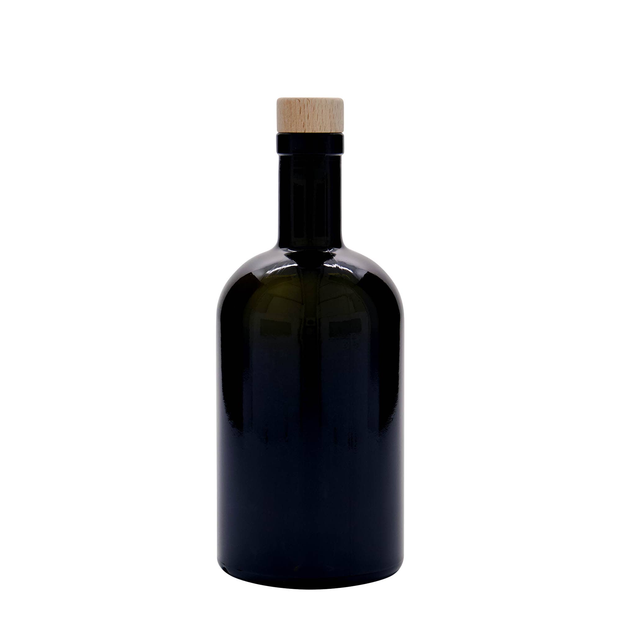 Glazen fles 'Farmacia', 500 ml, antiekgroen, monding: kurk
