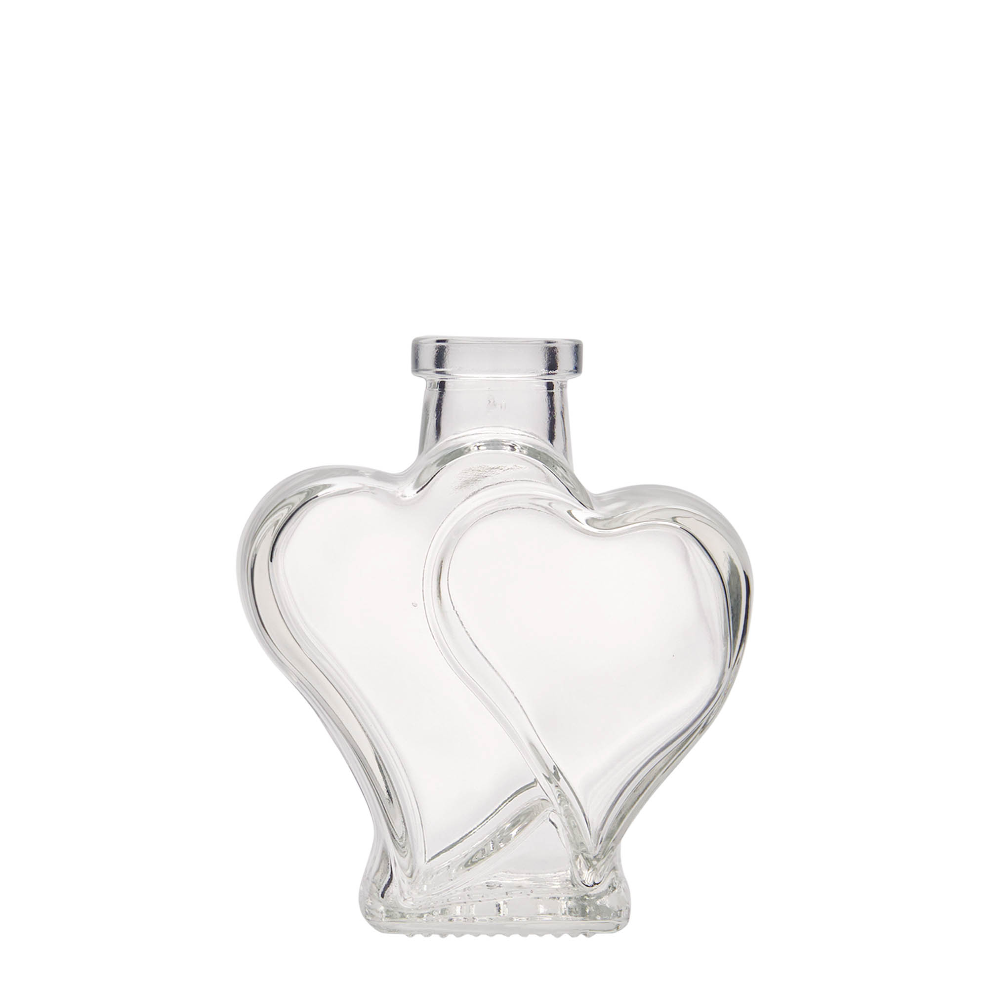 Bouteille en verre 200 ml 'Double-cœur', bouchage: bouchon Bouteille en verre 200 ml 'Double-cœur', bouchage: bouchon