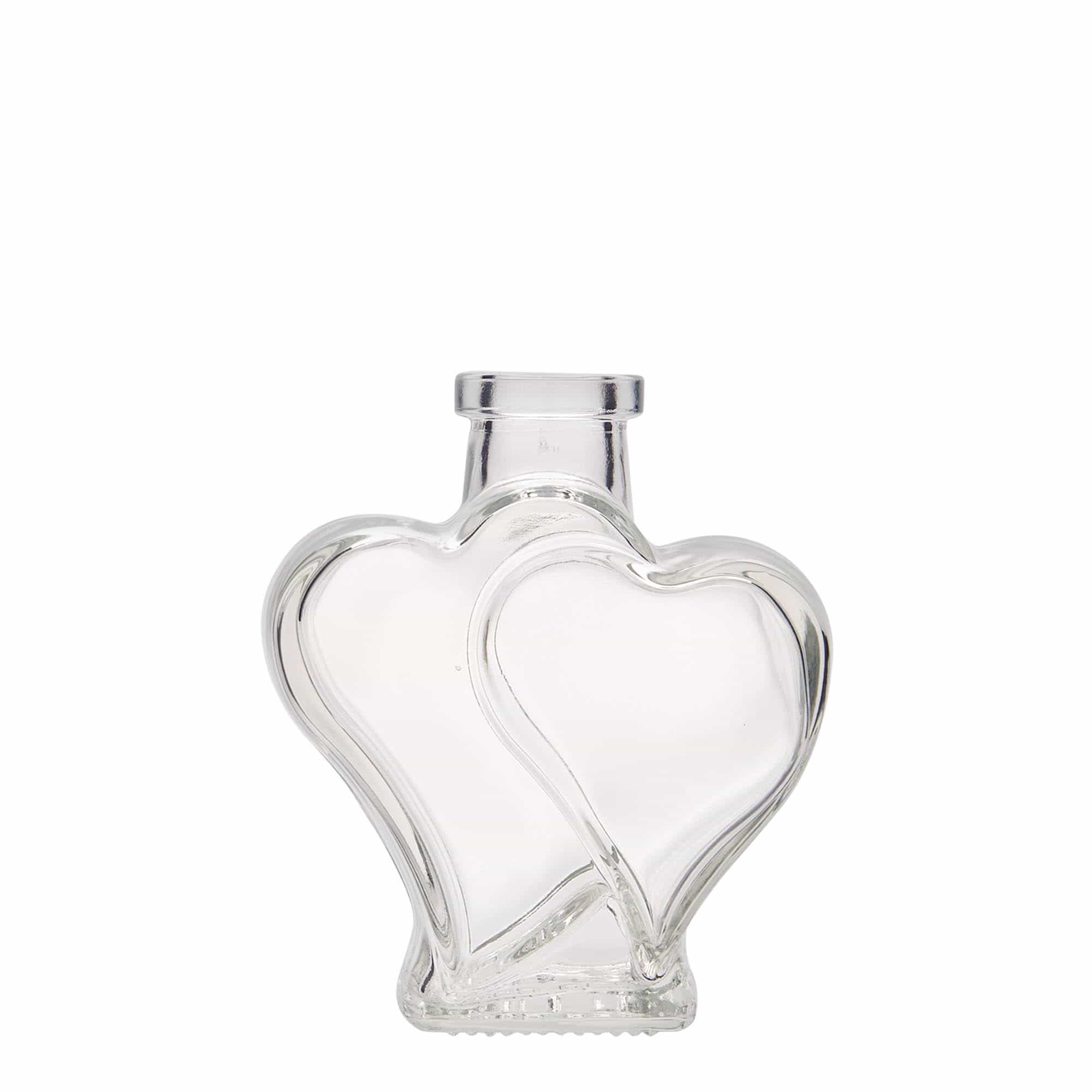 Bouteille en verre 200 ml « Double-cœur », bouchage: bouchon