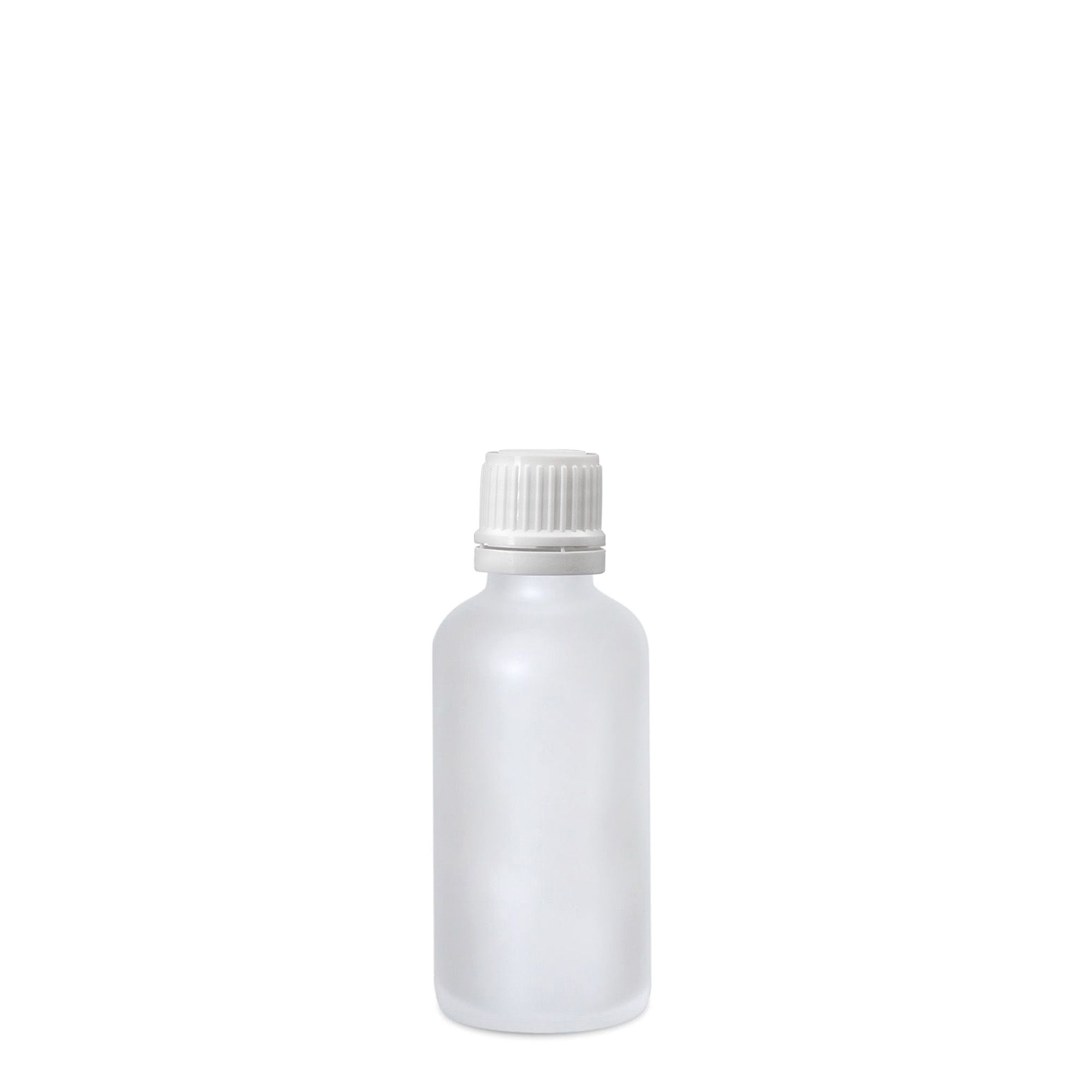 50 ml medicijnfles, glas, bruin mat, opening: DIN 18