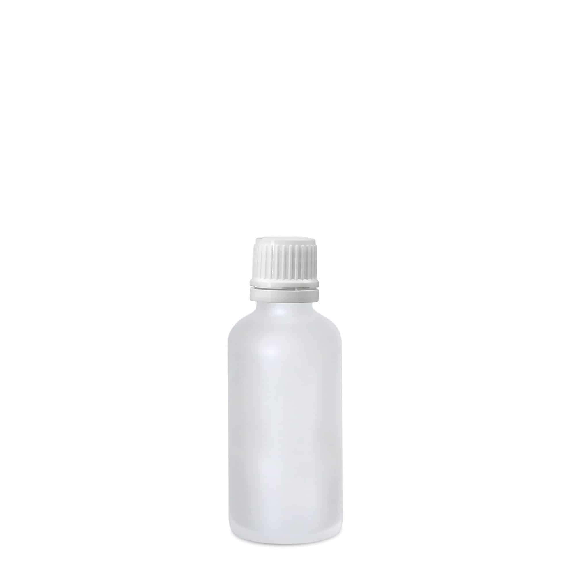 50 ml medicijnfles, glas, bruin mat, opening: DIN 18