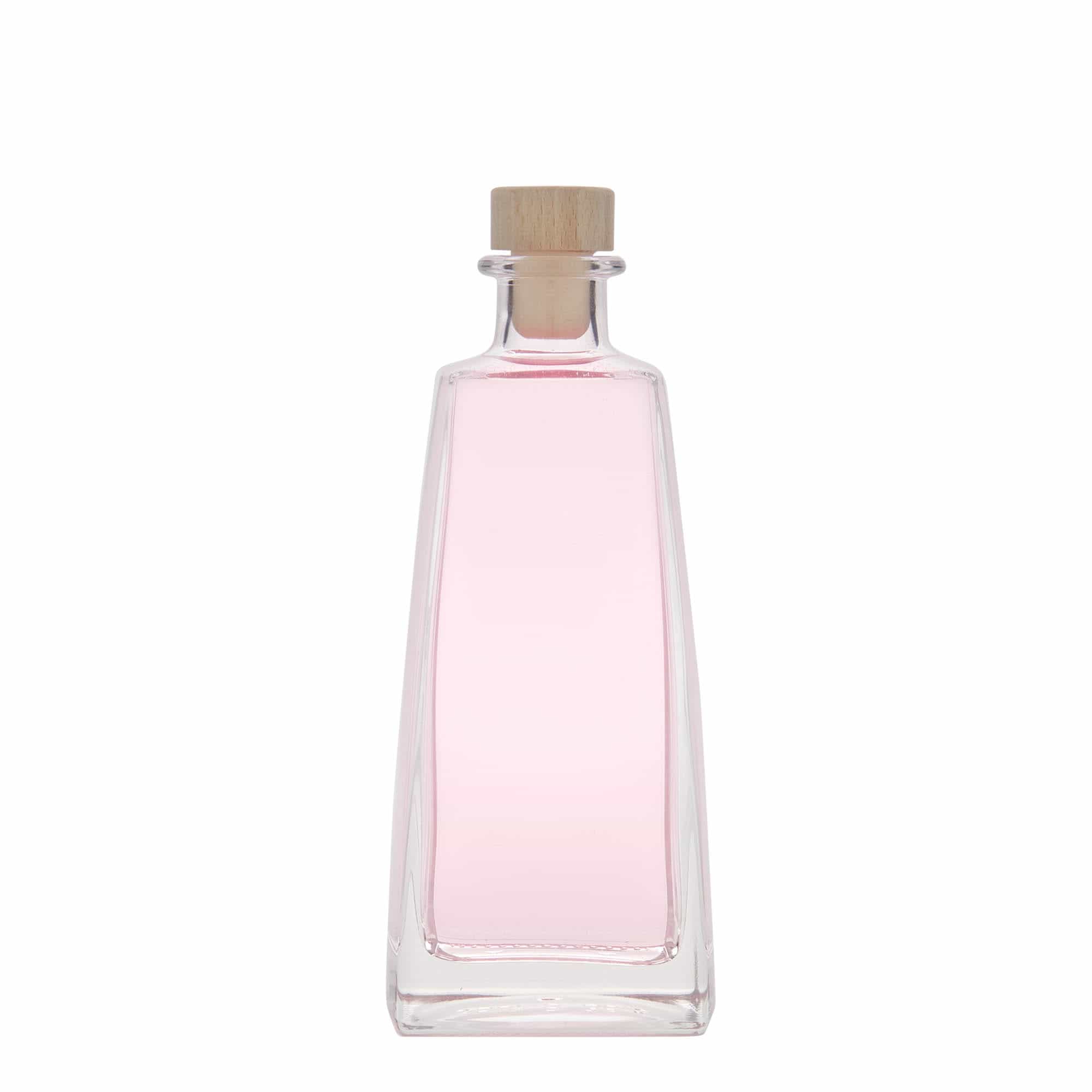 Glazen fles 'Timmy', 350 ml, rechthoekig, monding: kurk