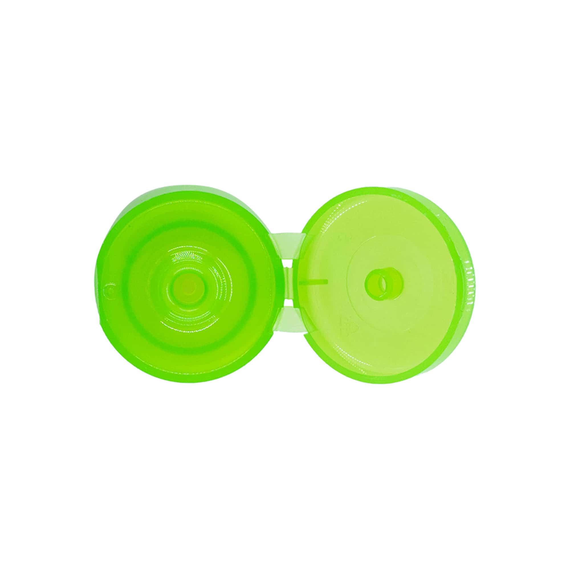 Bougage à vis à charnière rabattable, plastique PP, vert, pour bouchage: 24/410 Bougage à vis à charnière rabattable, plastique PP, vert, pour bouchage: 24/410