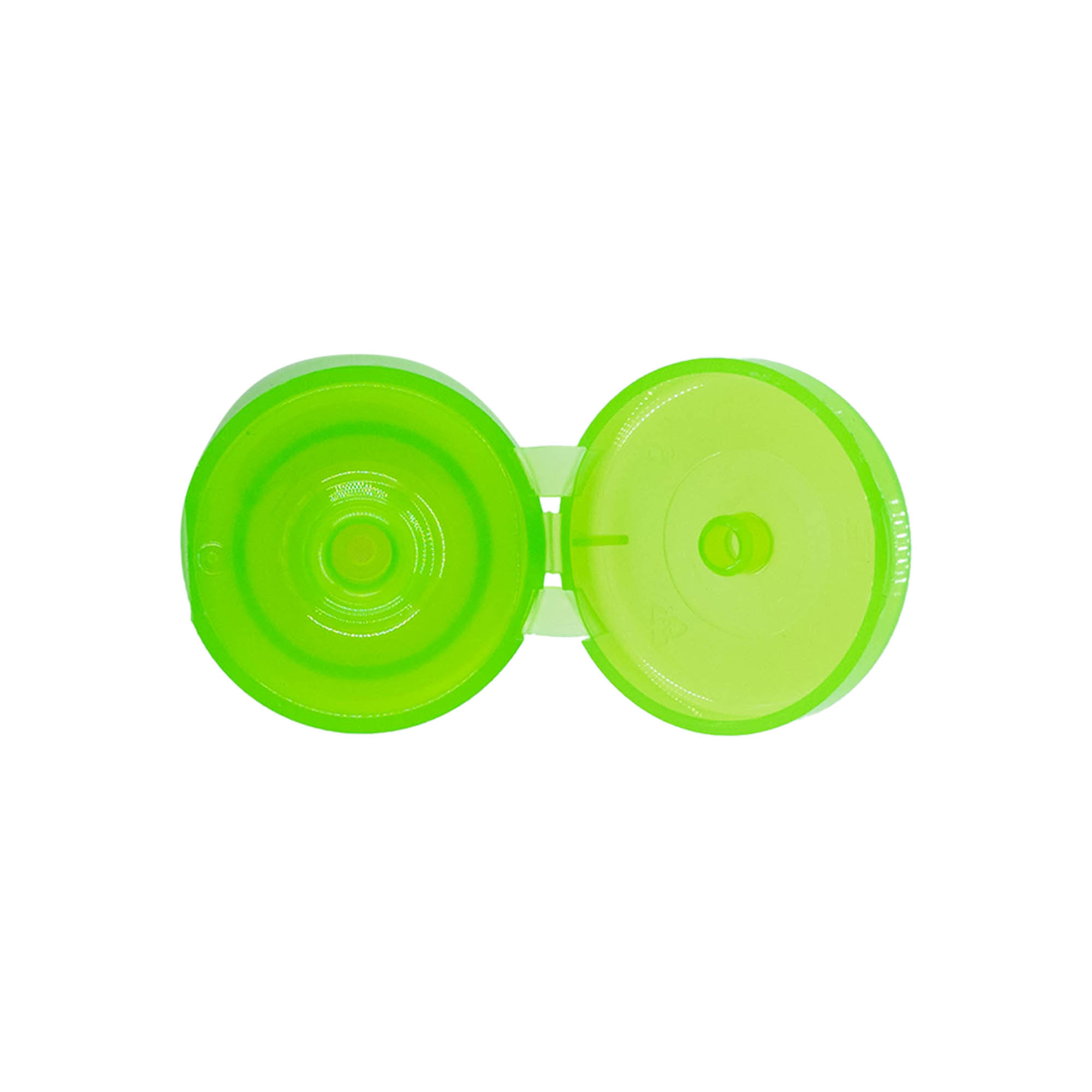 Bougage à vis à charnière rabattable, plastique PP, vert, pour bouchage: 24/410 Bougage à vis à charnière rabattable, plastique PP, vert, pour bouchage: 24/410