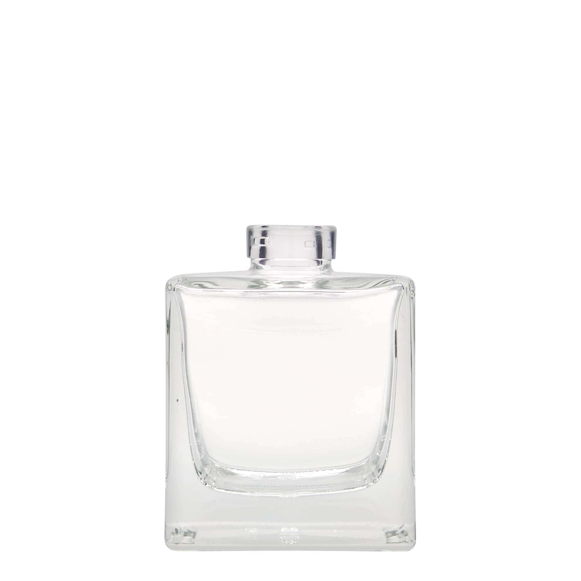 Glazen fles 'Cube', 200 ml, vierkant, monding: kurk