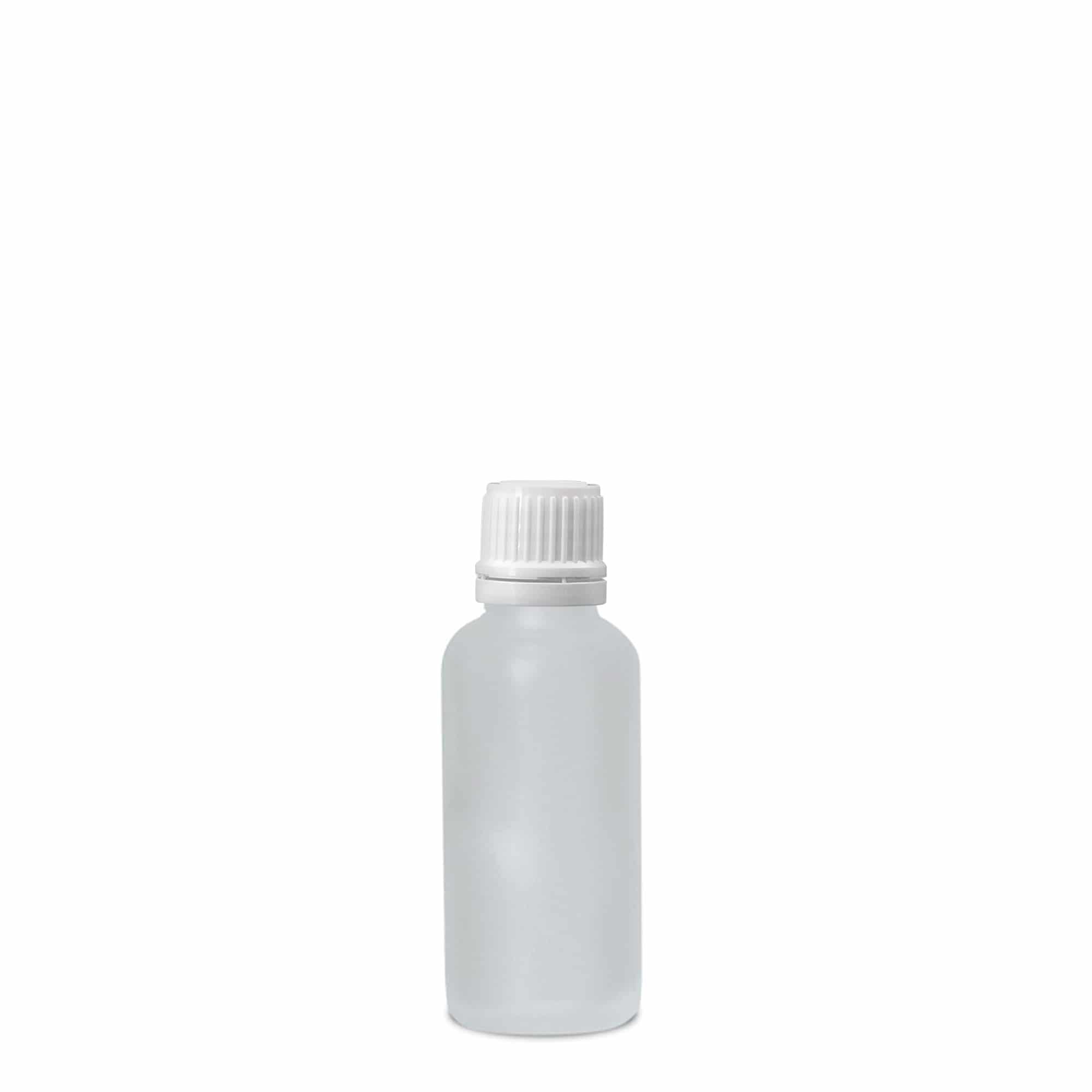 30 ml medicijnfles, glas, bruin mat, opening: DIN 18