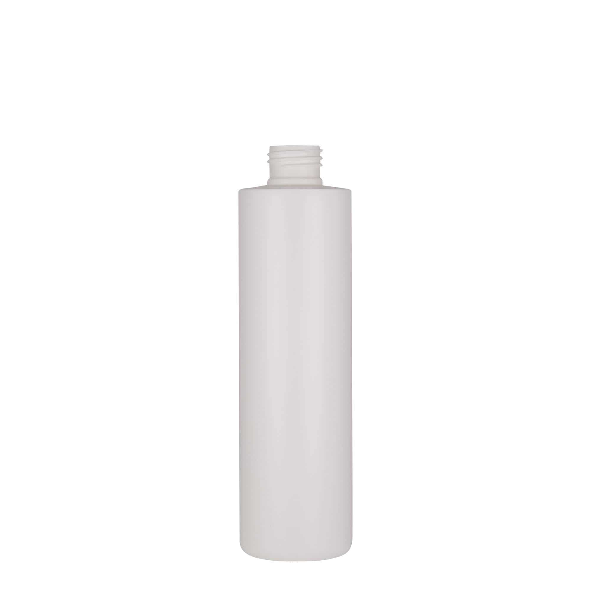 Plastic fles 'Pipe', 250 ml, HDPE, wit, monding: 24/410 Plastic fles 'Pipe', 250 ml, HDPE, wit, monding: 24/410