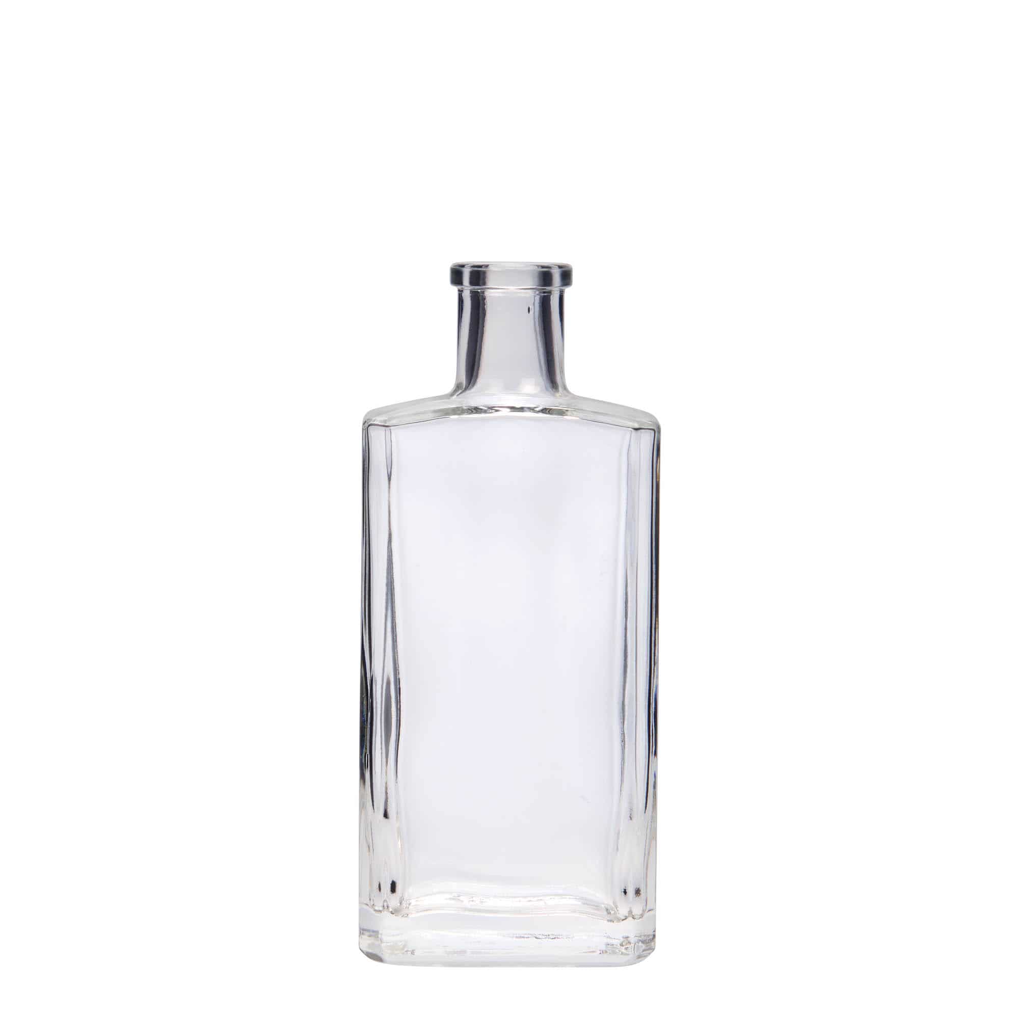 Glazen fles 'Shiny', 200 ml, rechthoekig, monding: kurk Glazen fles 'Shiny', 200 ml, rechthoekig, monding: kurk