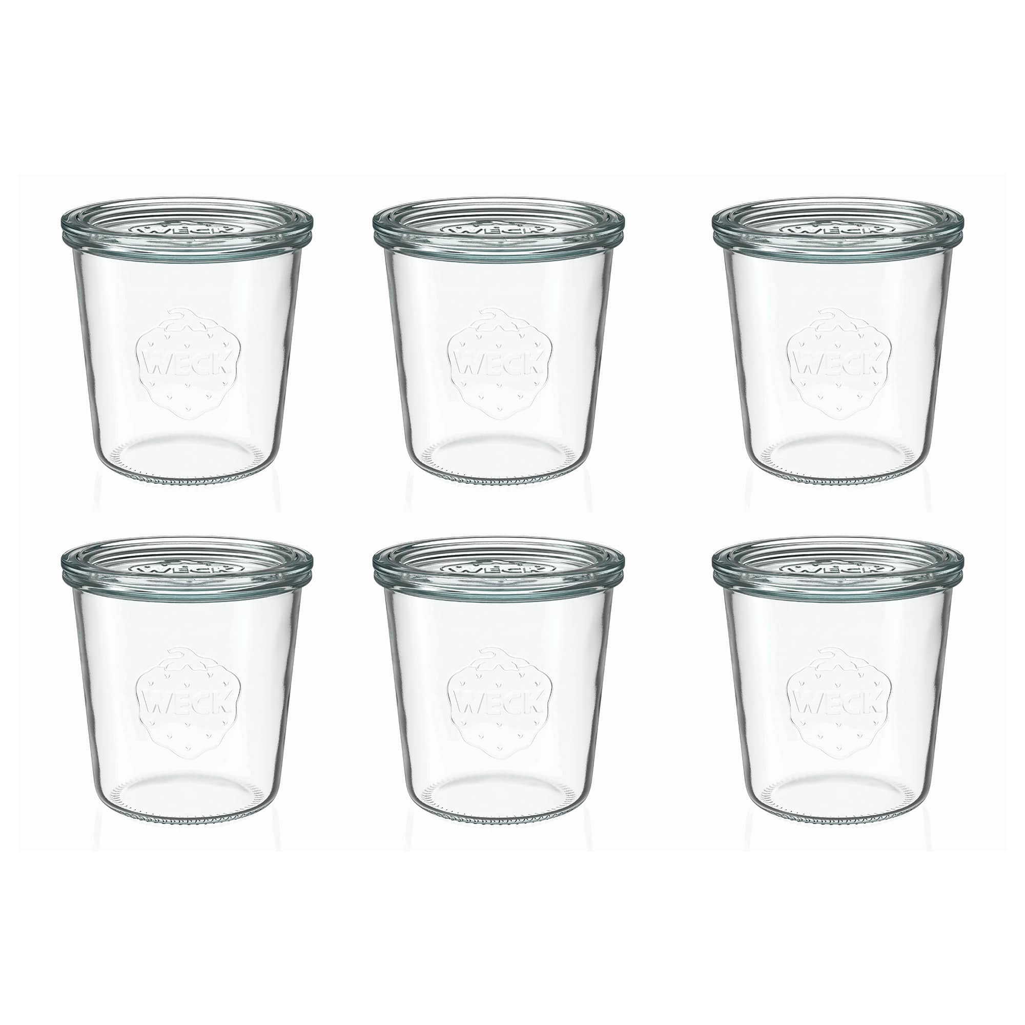 6x 580 ml bocal WECK à renversement avec couvercle en verre RR 100