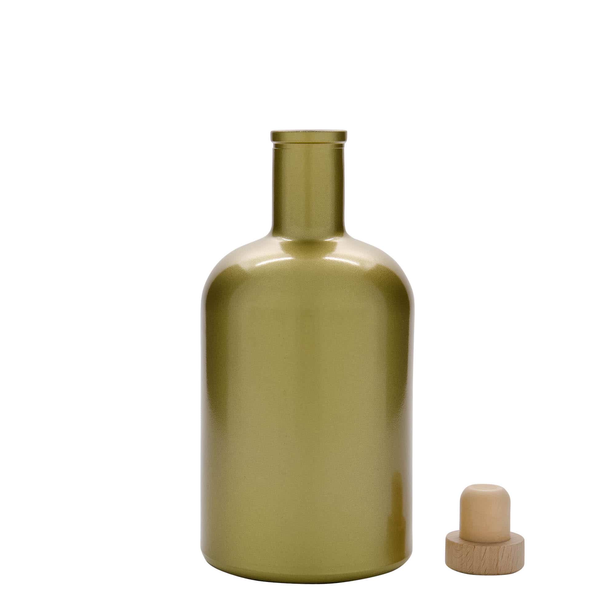 Glazen fles 'Gerardino', 700 ml, goud, monding: kurk