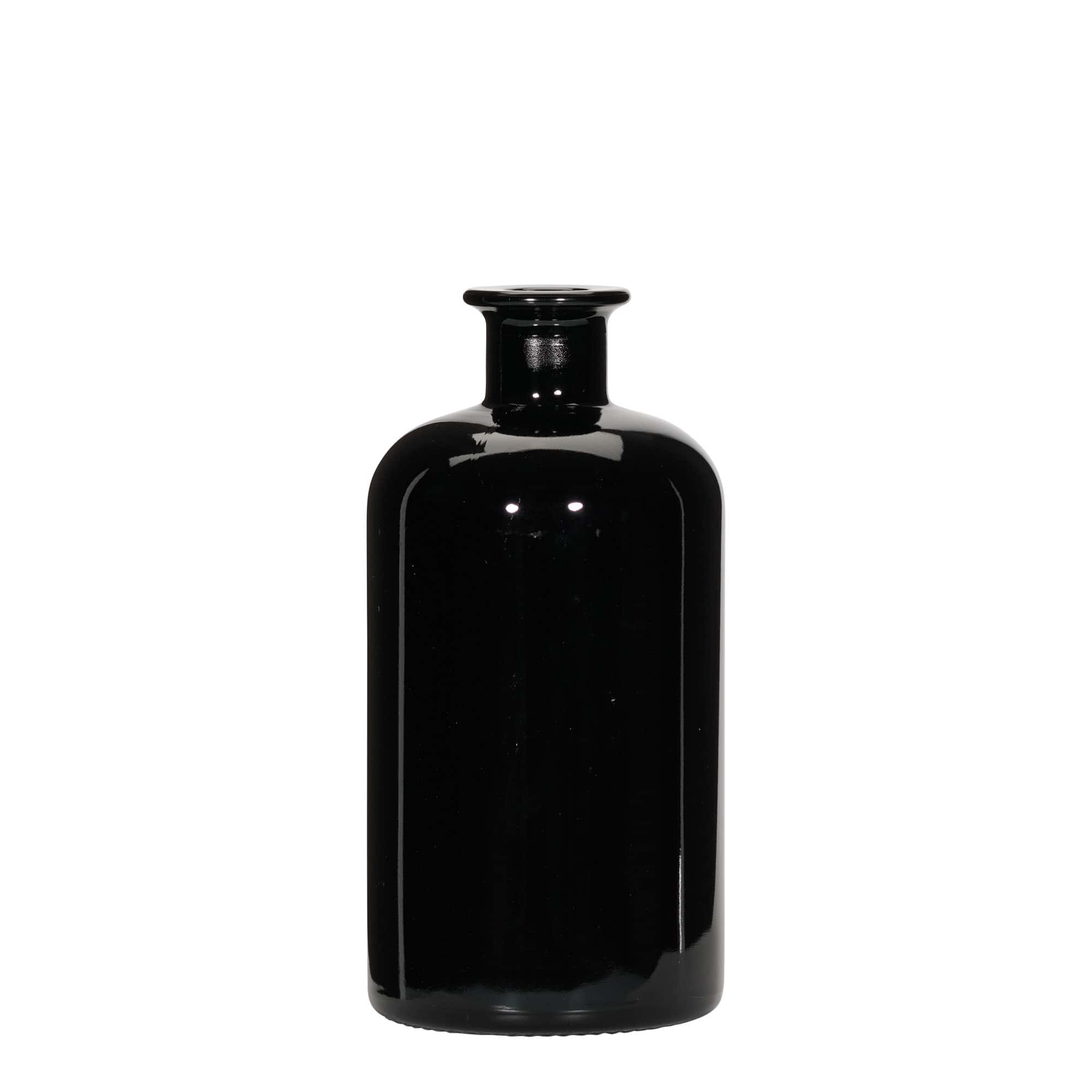 Glazen fles Apotheker, 500 ml, zwart, monding: kurk Glazen fles Apotheker, 500 ml, zwart, monding: kurk