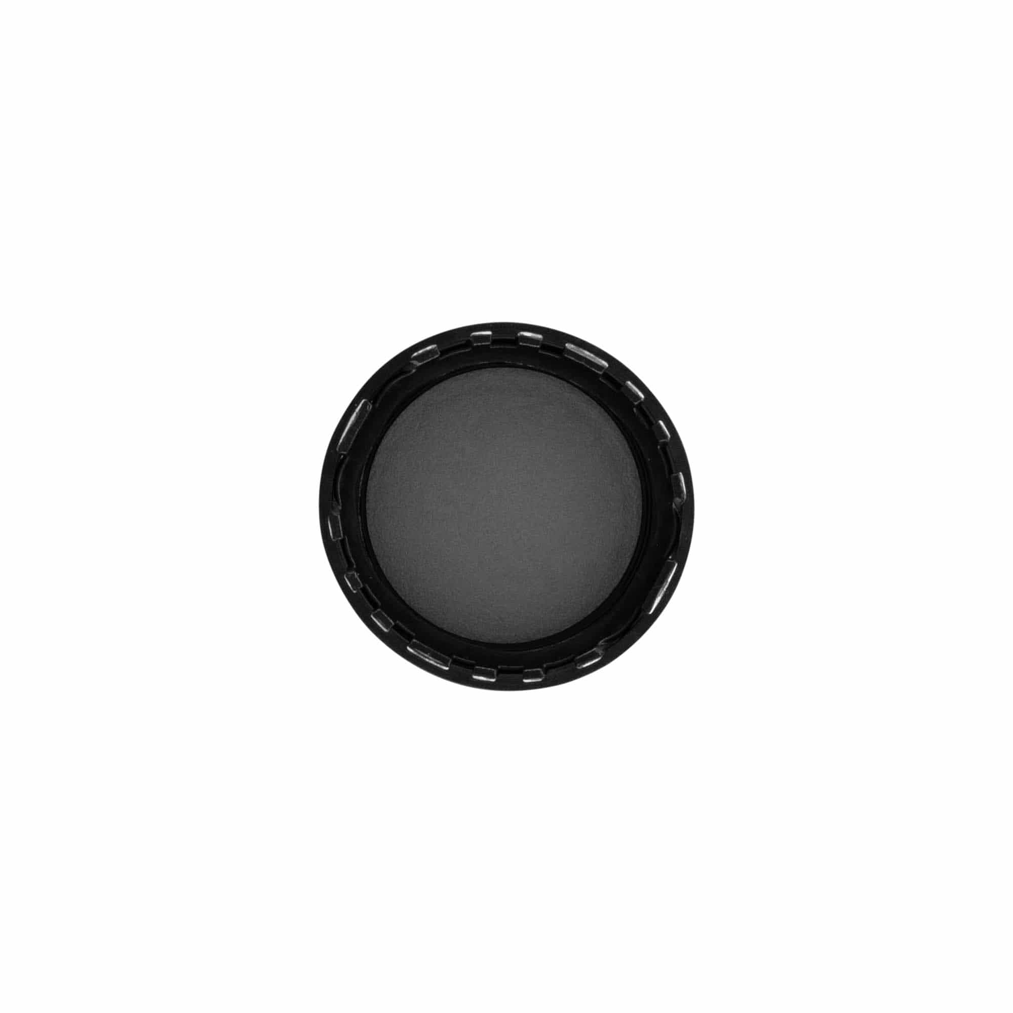 Bougage à vis avec fermeture garantie, plastique PP, noir, pour bouchage: PP 28 Bougage à vis avec fermeture garantie, plastique PP, noir, pour bouchage: PP 28