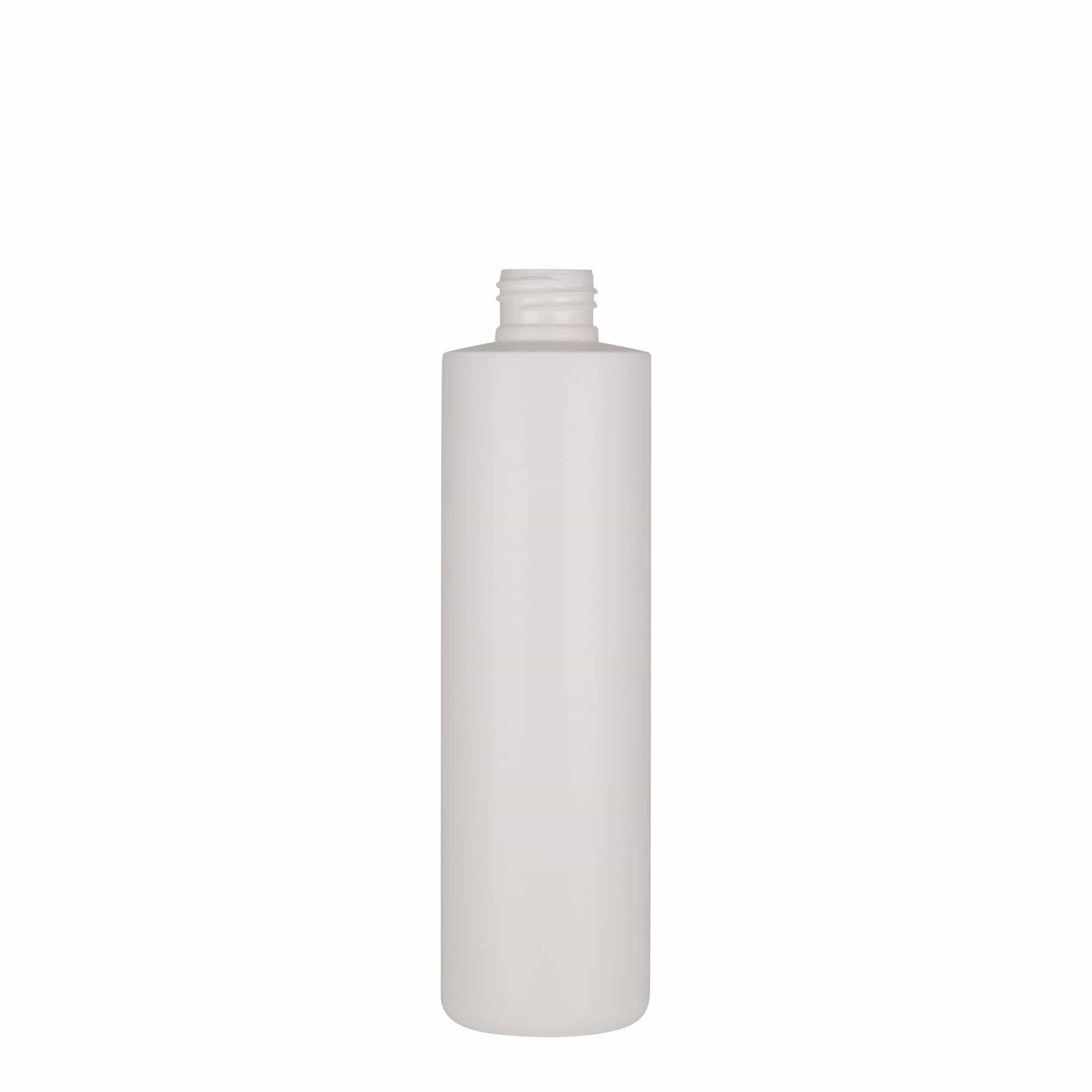 Plastic fles 'Pipe', 250 ml, Green HDPE, wit, monding: 24/410 Plastic fles 'Pipe', 250 ml, Green HDPE, wit, monding: 24/410