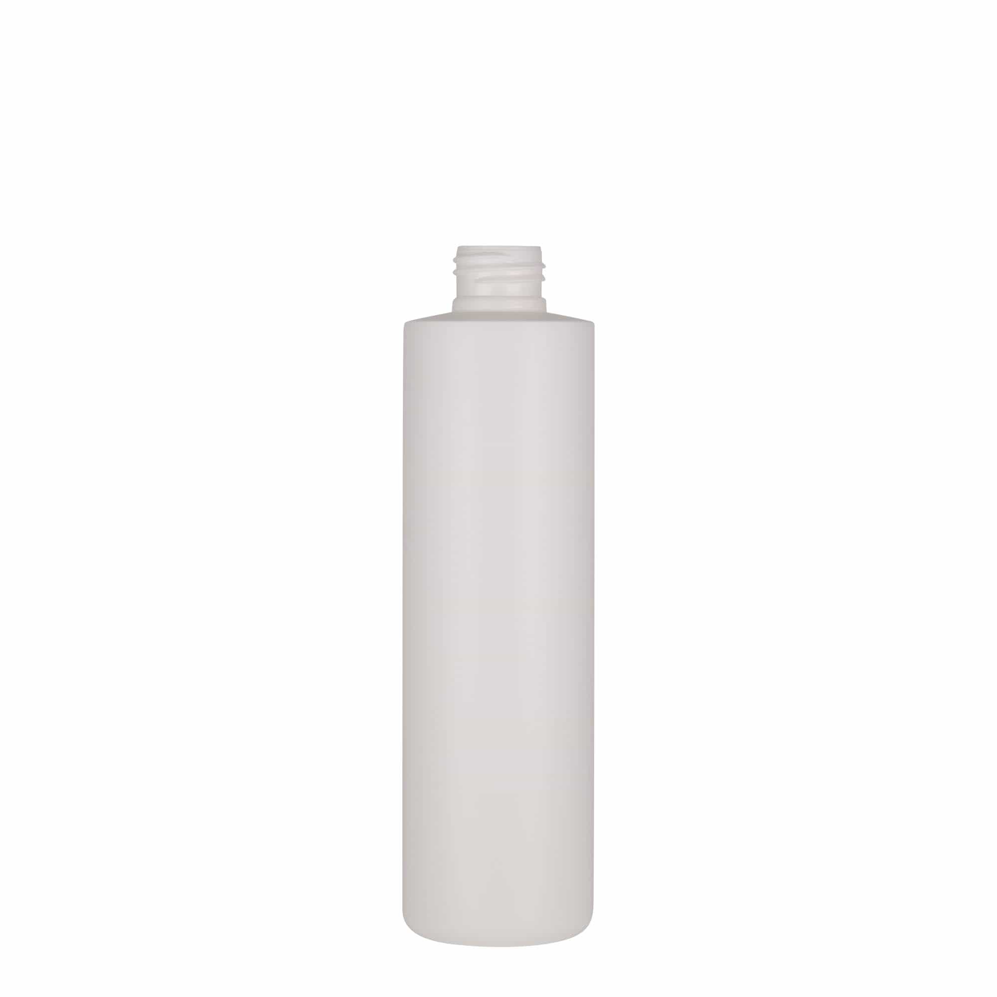 Plastic fles 'Pipe', 250 ml, Green HDPE, wit, monding: 24/410