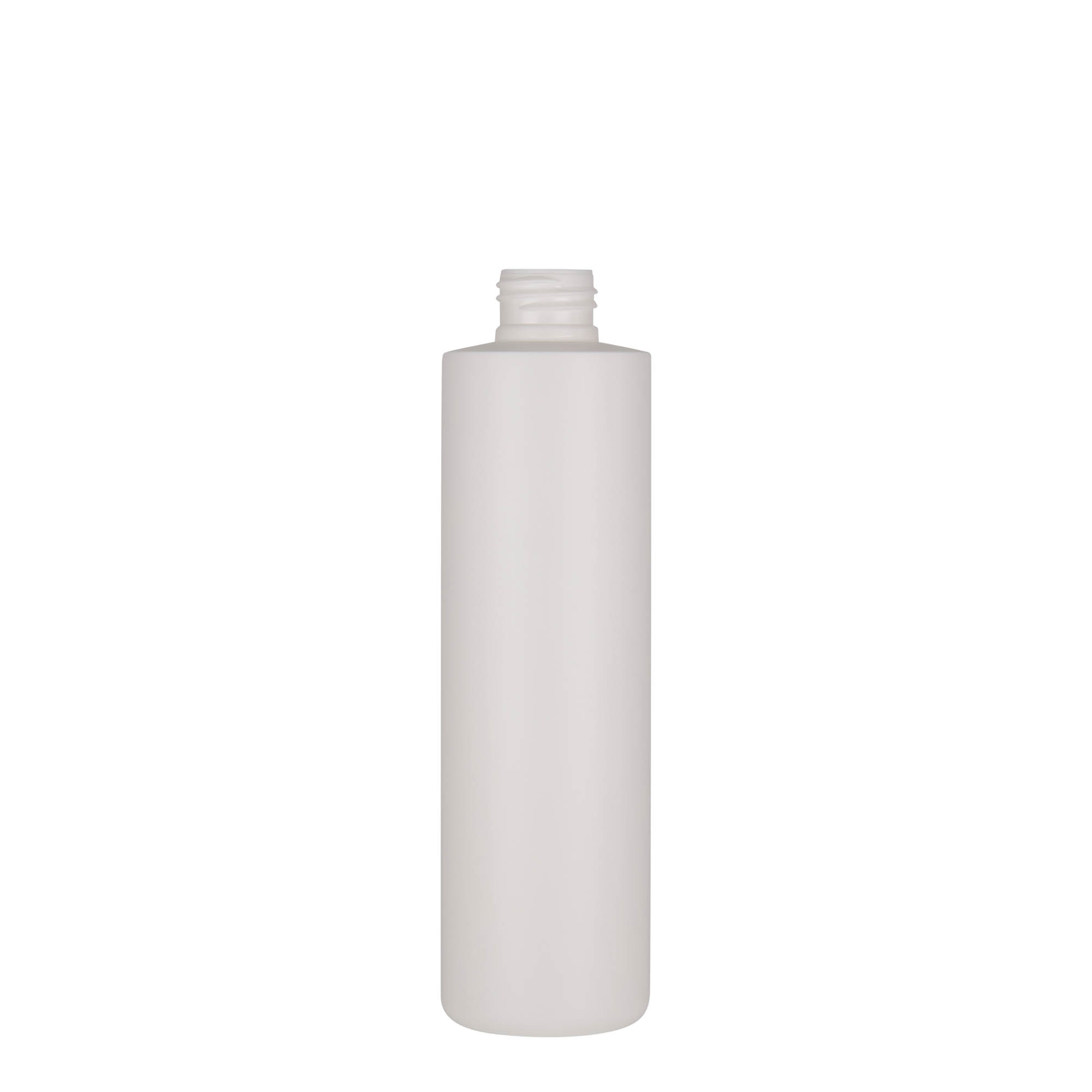 Plastic fles 'Pipe', 250 ml, Green HDPE, wit, monding: 24/410 Plastic fles 'Pipe', 250 ml, Green HDPE, wit, monding: 24/410