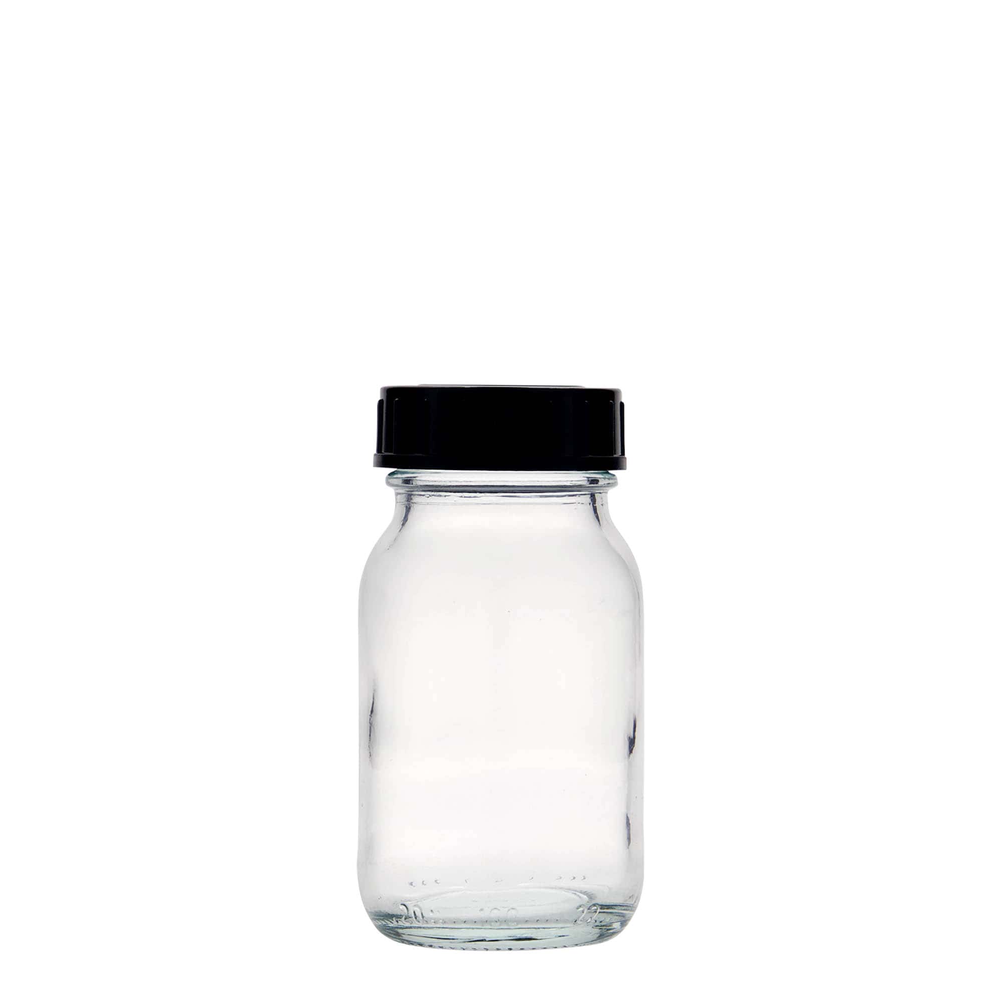 Bocal à col large 100 ml, bouchage: DIN 40