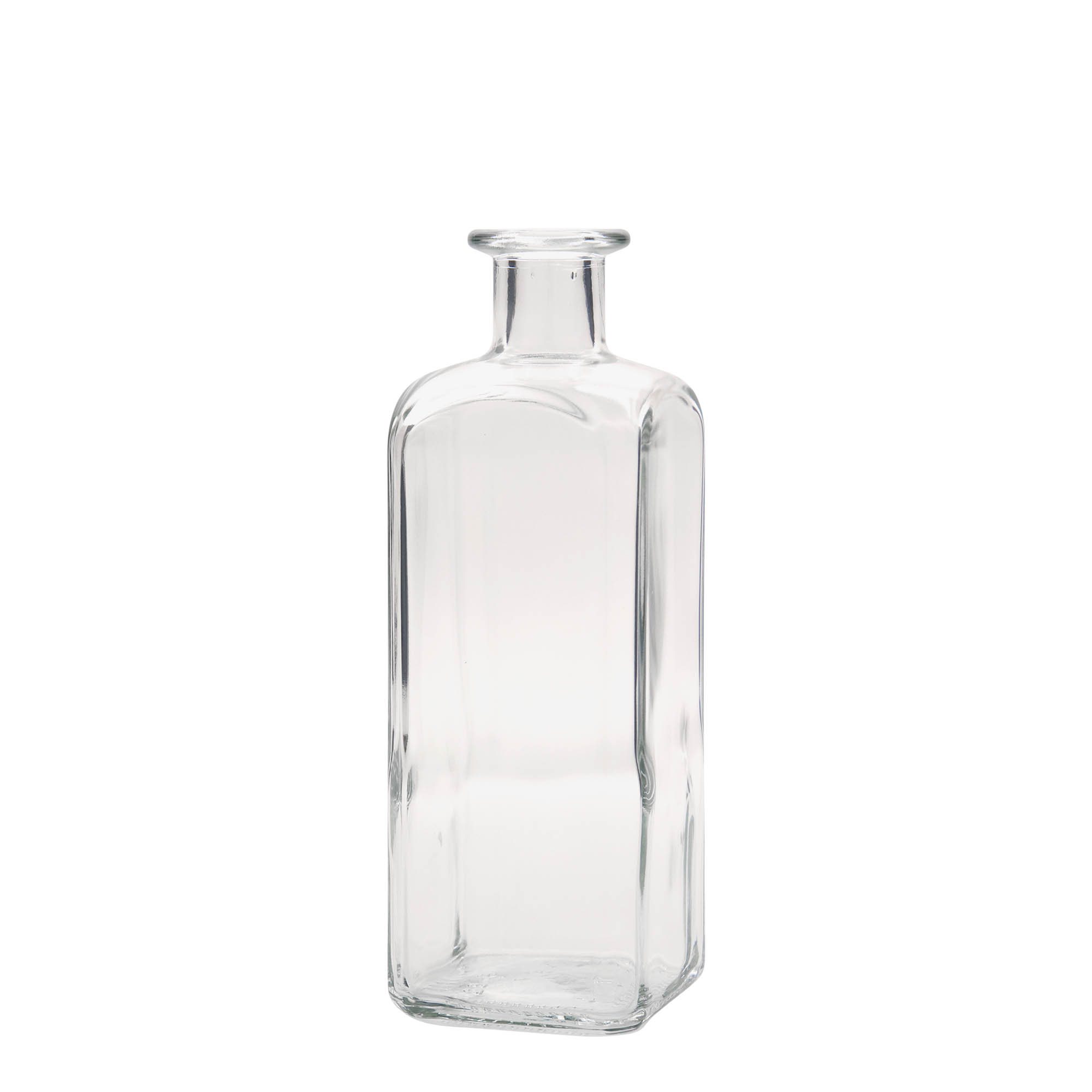 Bouteille en verre apothicaire 'Carré', carrée 500 ml, bouchage: bouchon