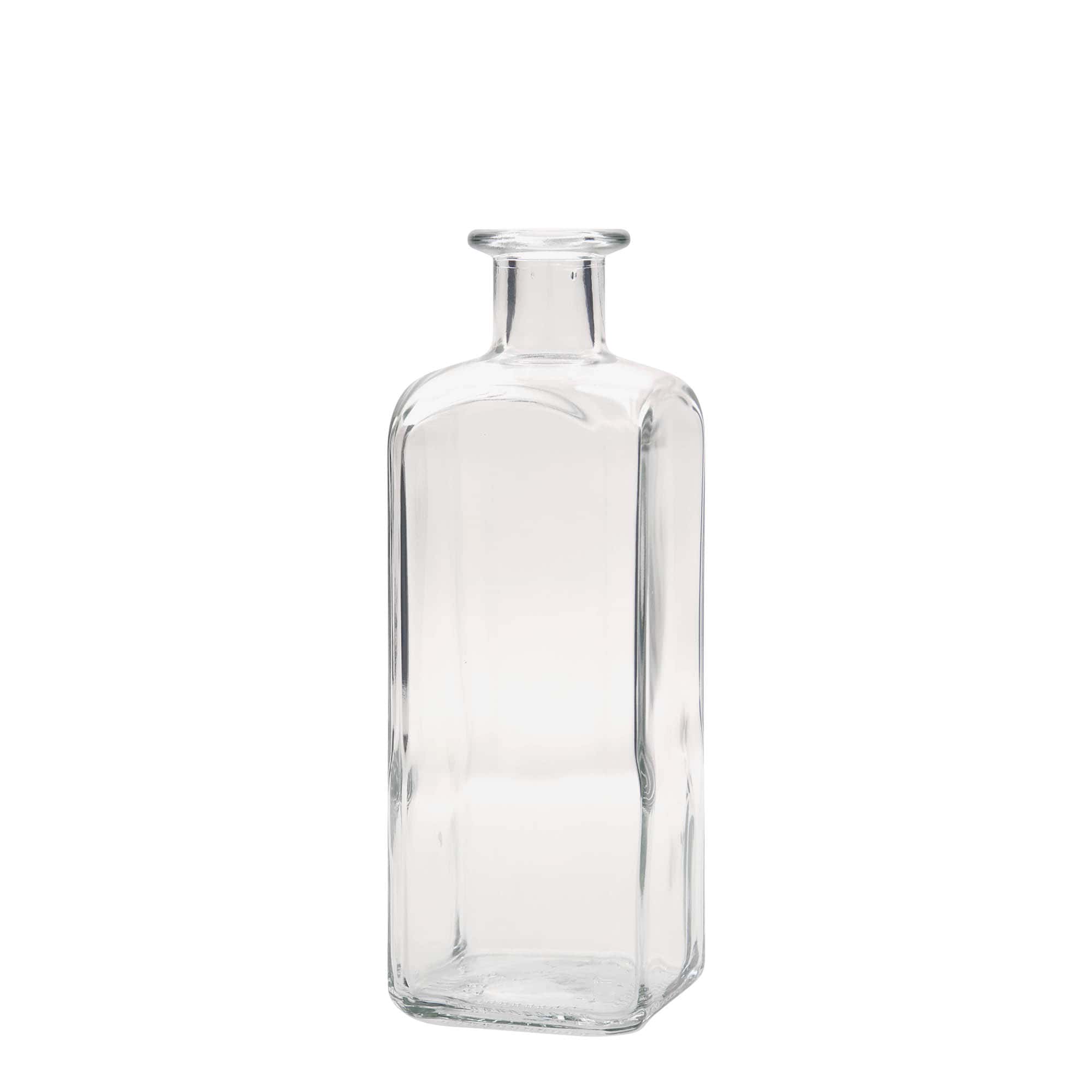 Glazen fles Apotheker carré, 500 ml, vierkant, monding: kurk