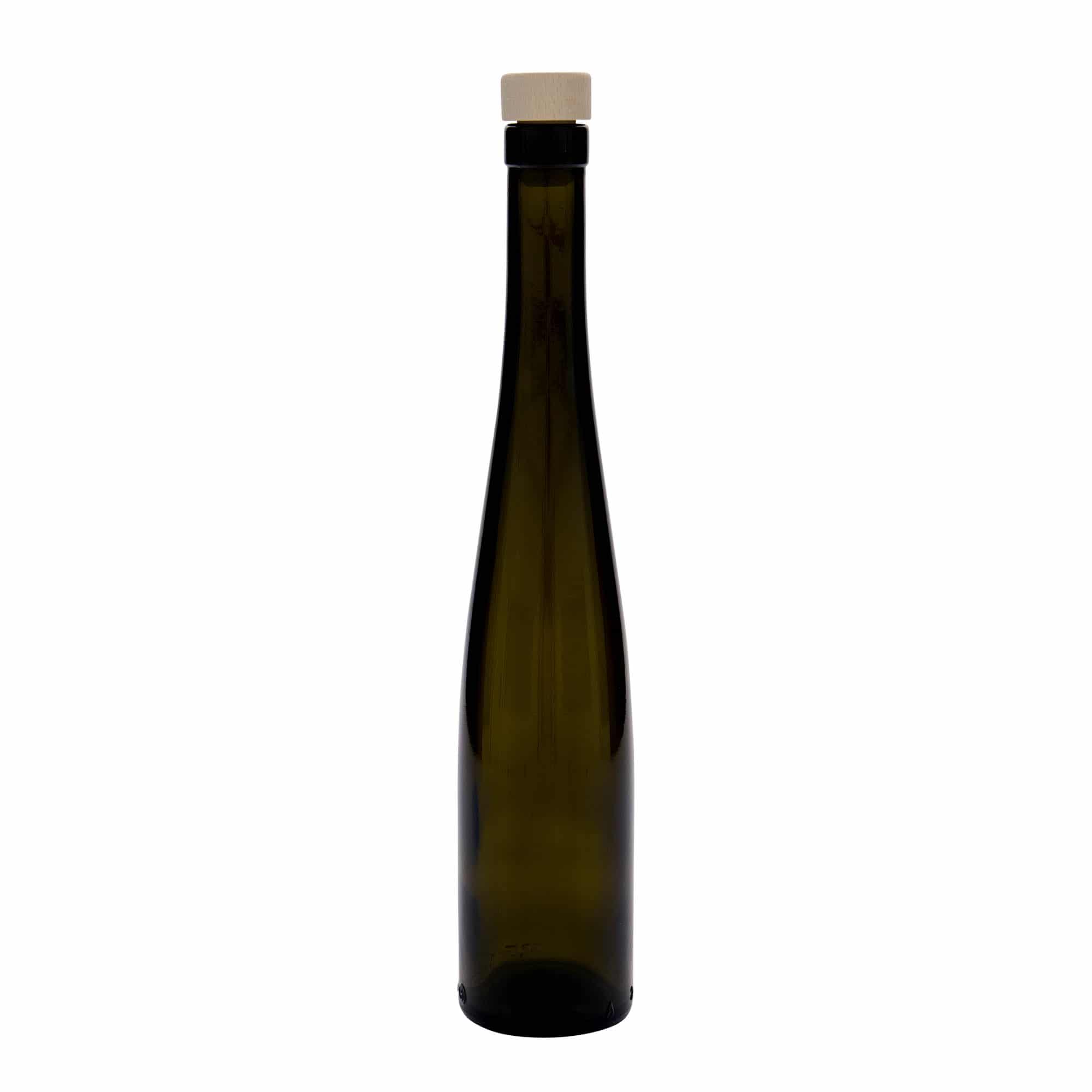Glazen fles 'Weinschlegel', 375 ml, antiekgroen, monding: kurk