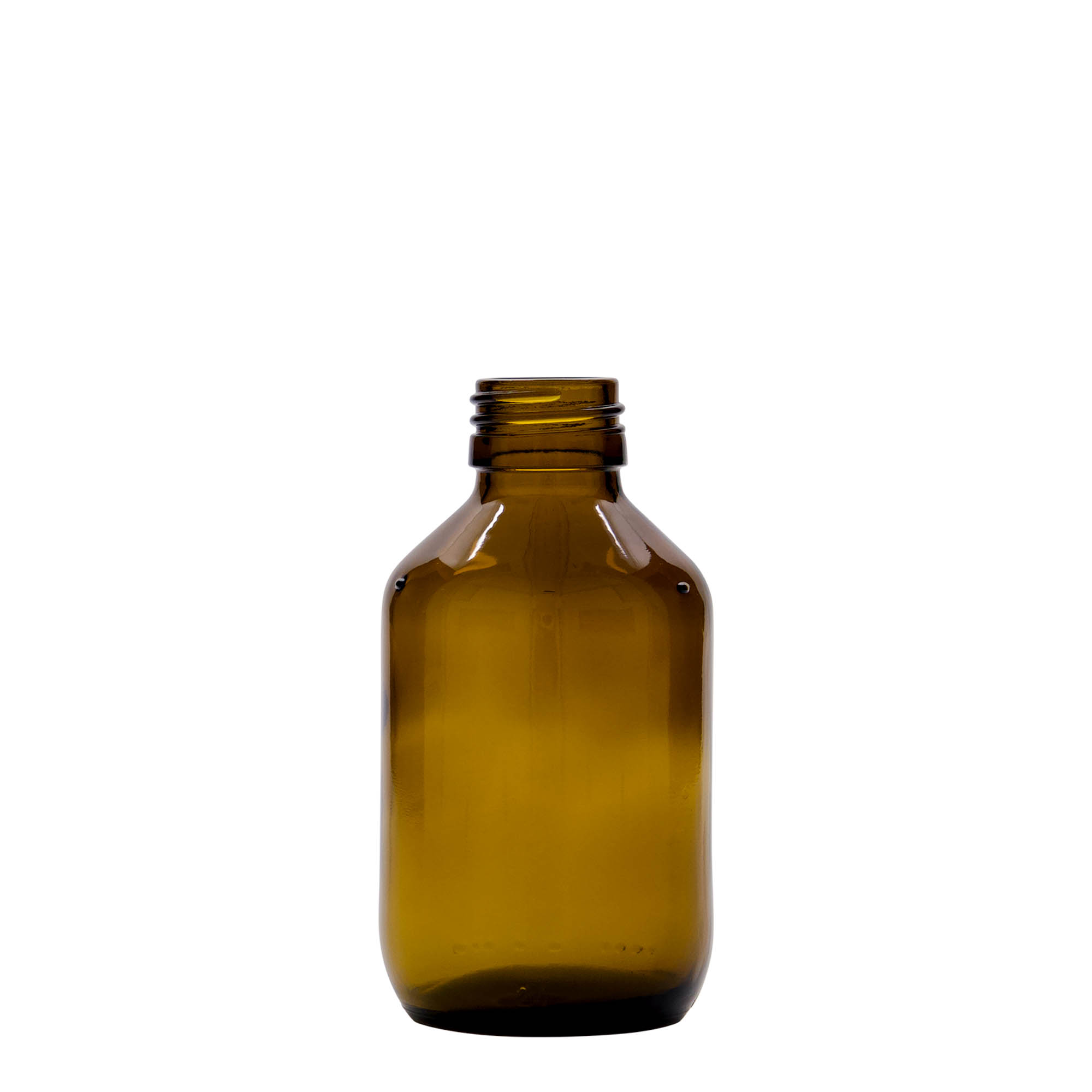 Medicijnfles, 150 ml, bruin, glas, monding: PP 28 Medicijnfles, 150 ml, bruin, glas, monding: PP 28