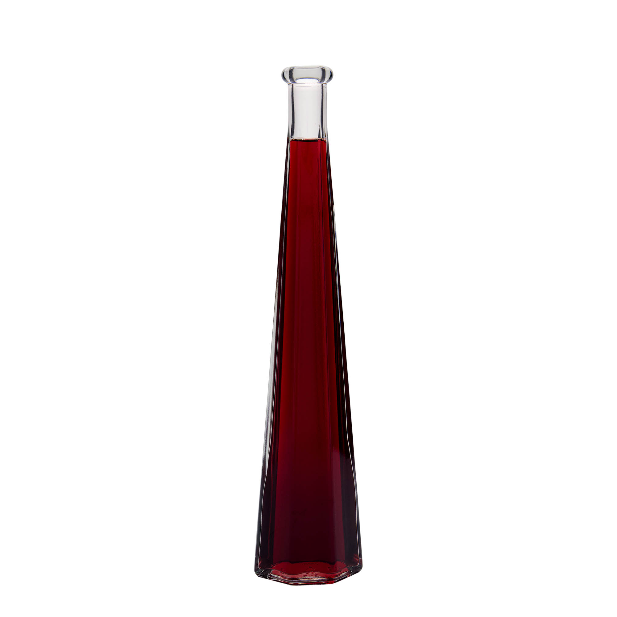 Glazen fles 'Dama Sexta', 200 ml, zeshoekig, monding: kurk Glazen fles 'Dama Sexta', 200 ml, zeshoekig, monding: kurk