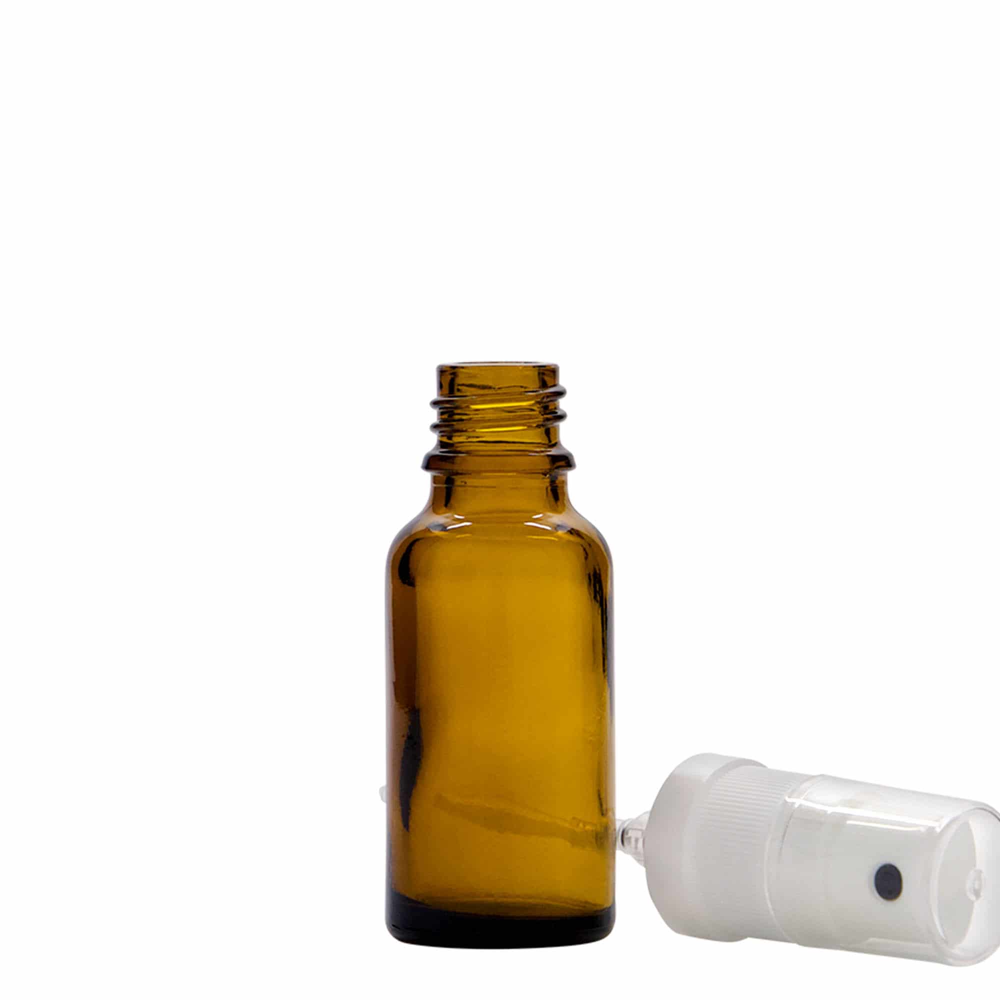 Sprayfles medicijn, 20 ml, glas, bruin, monding: DIN 18