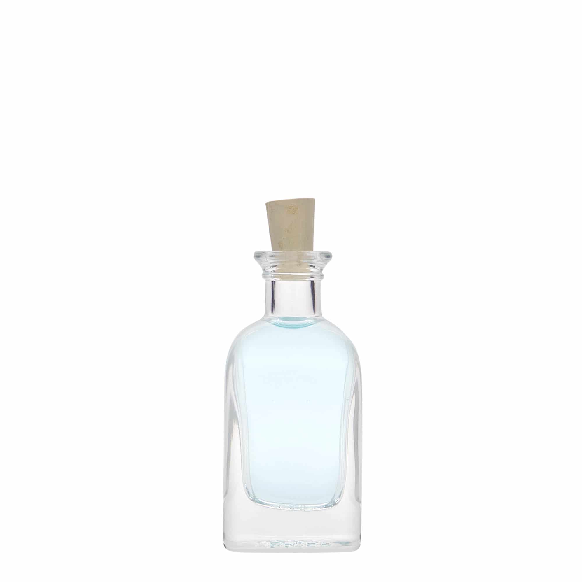 Glazen fles Apotheker carré, 40 ml, vierkant, monding: kurk