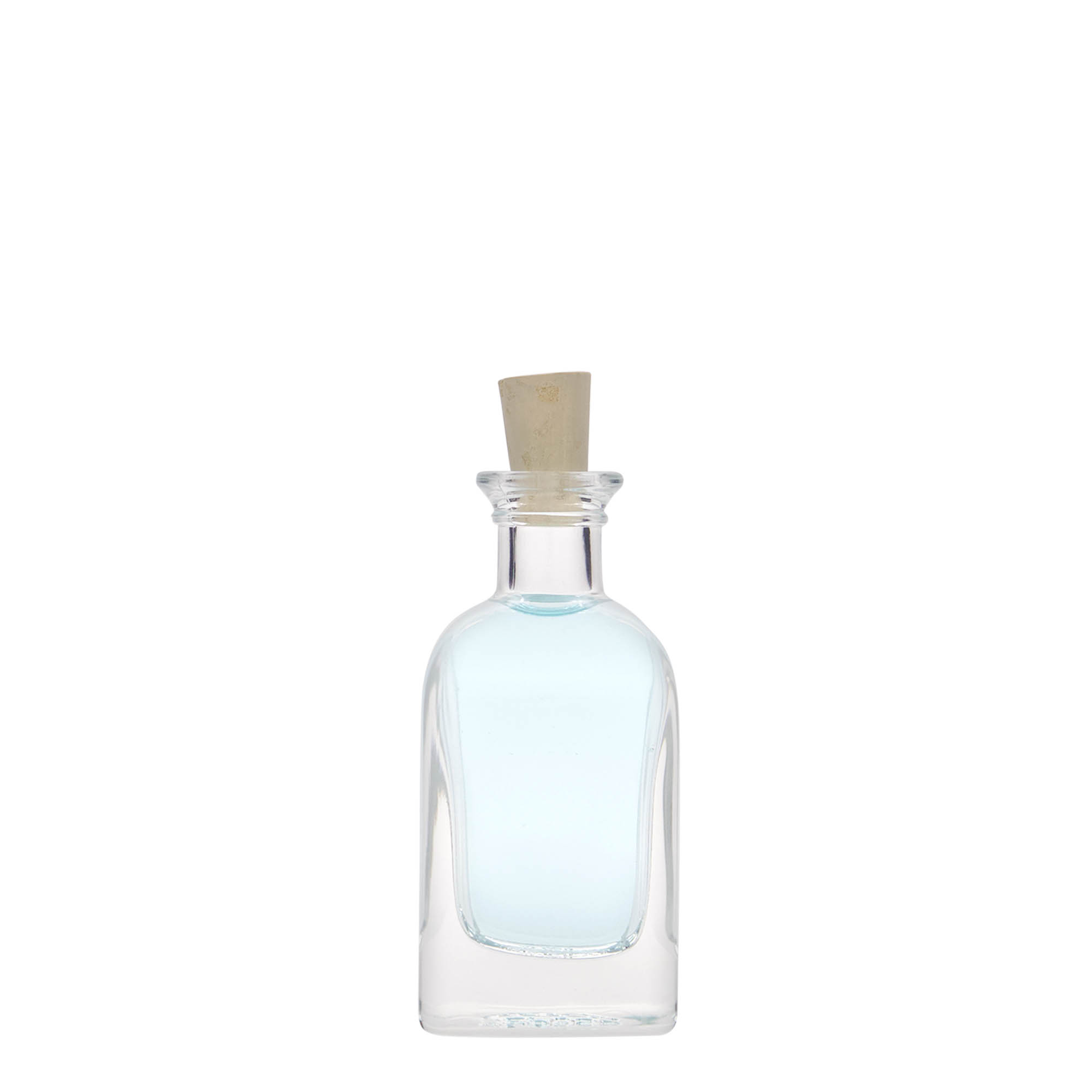 Glazen fles Apotheker carré, 40 ml, vierkant, monding: kurk