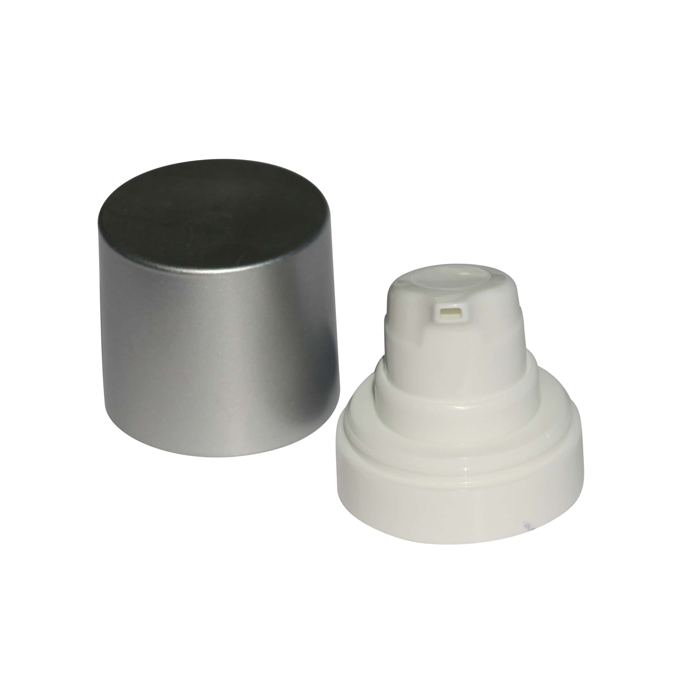Flacon airless tête de pompe 'Micro', plastique PP, argenté